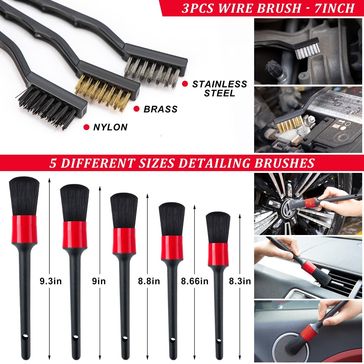 GPUSFAK 41Pcs Car Wash Cleaning Kit with High Power Handheld Vacuum Windshield Cleaning Tool Collapsible Bucket Detailing Brushes Tire Brush Towels Complete Detailing Set for Car