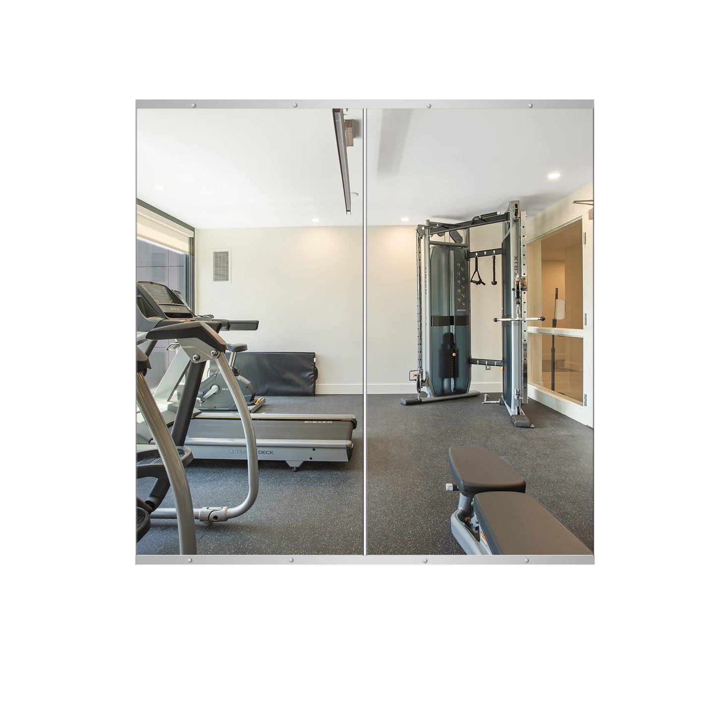 Home Gym Mirror, 48''x24''x2PCS, large Full Body Mirror for Yoga, Glass Frameless Mirror for Wall Mounted, Wall Mirror for Home Gym, Garage, Bedroom, Bathroom (Glass - 48''x24'' - 2PCS)