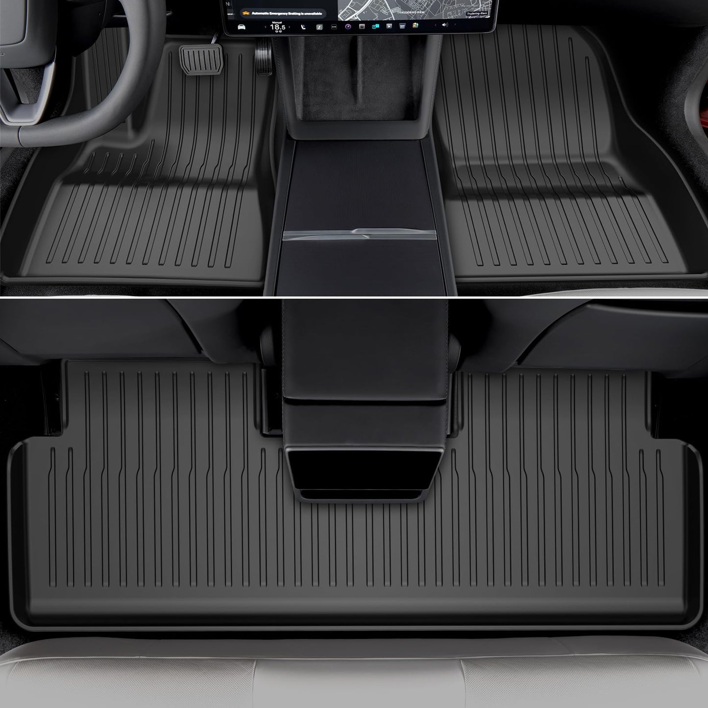 2025 New Version Tesla Model 3 Highland Floor Mats Custom Fit All Weather TPE Cargo Liner Cargo Trunk Accessories,Compatible 2021-2024 Tesla Model 3 (2025 Model 3 Full Floor Mat Kit Set of 6