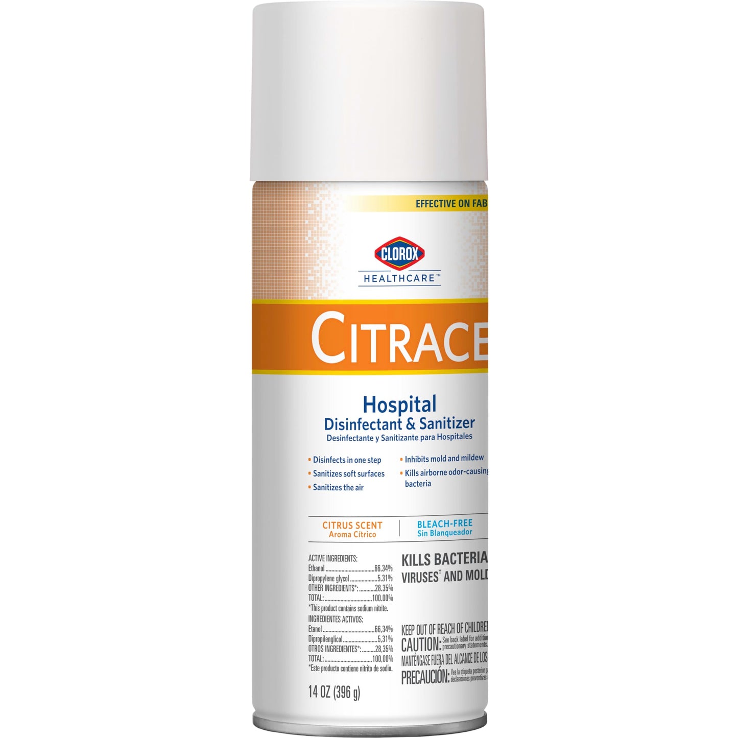 CloroxPro Healthcare Citrace Hospital Disinfectant & Sanitizer Aerosol Spray, Healthcare Cleaning and Industrial Cleaning, Clorox Disinfecting Spray, Citrus, 14 Ounces - 49100