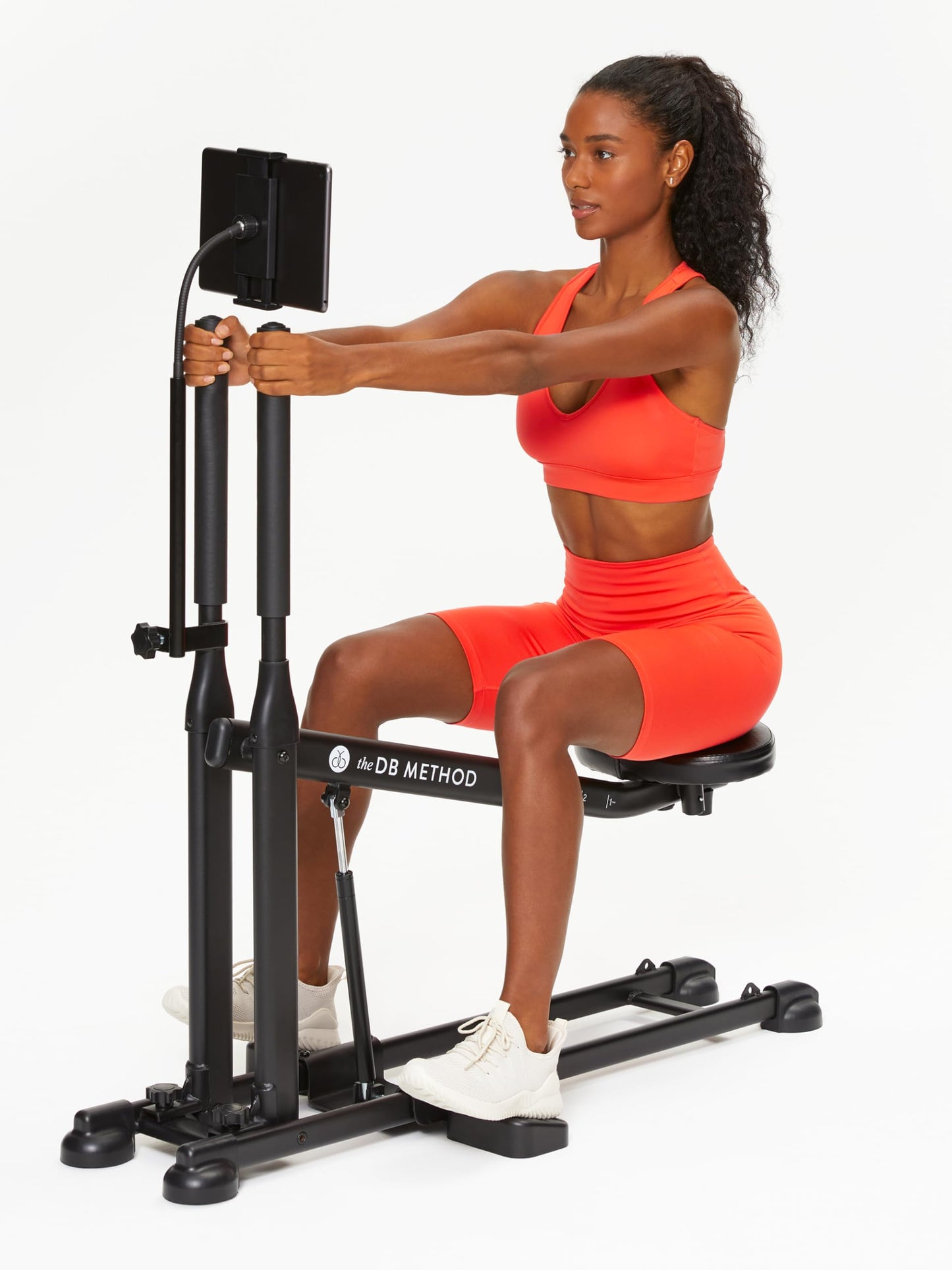 The DB Method Squat Machine with Phone Mount, Workout Equipment for Home Gym, Exercise Leg and Glutes, Low Impact Lower Body Fitness Workouts, Training for Total-Body, Easy Setup, Foldable for Storage