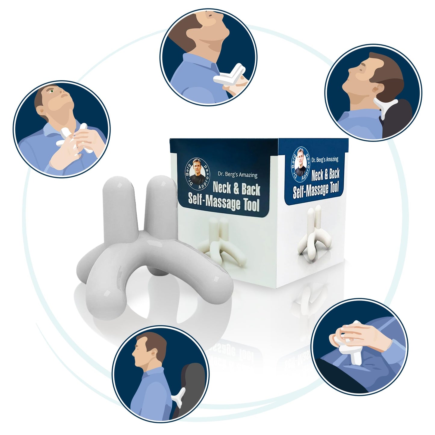 Dr. Berg Body, Neck & Back Self-Massage Tool - Comes with an Instructions Manual & Access to How-to Online Videos
