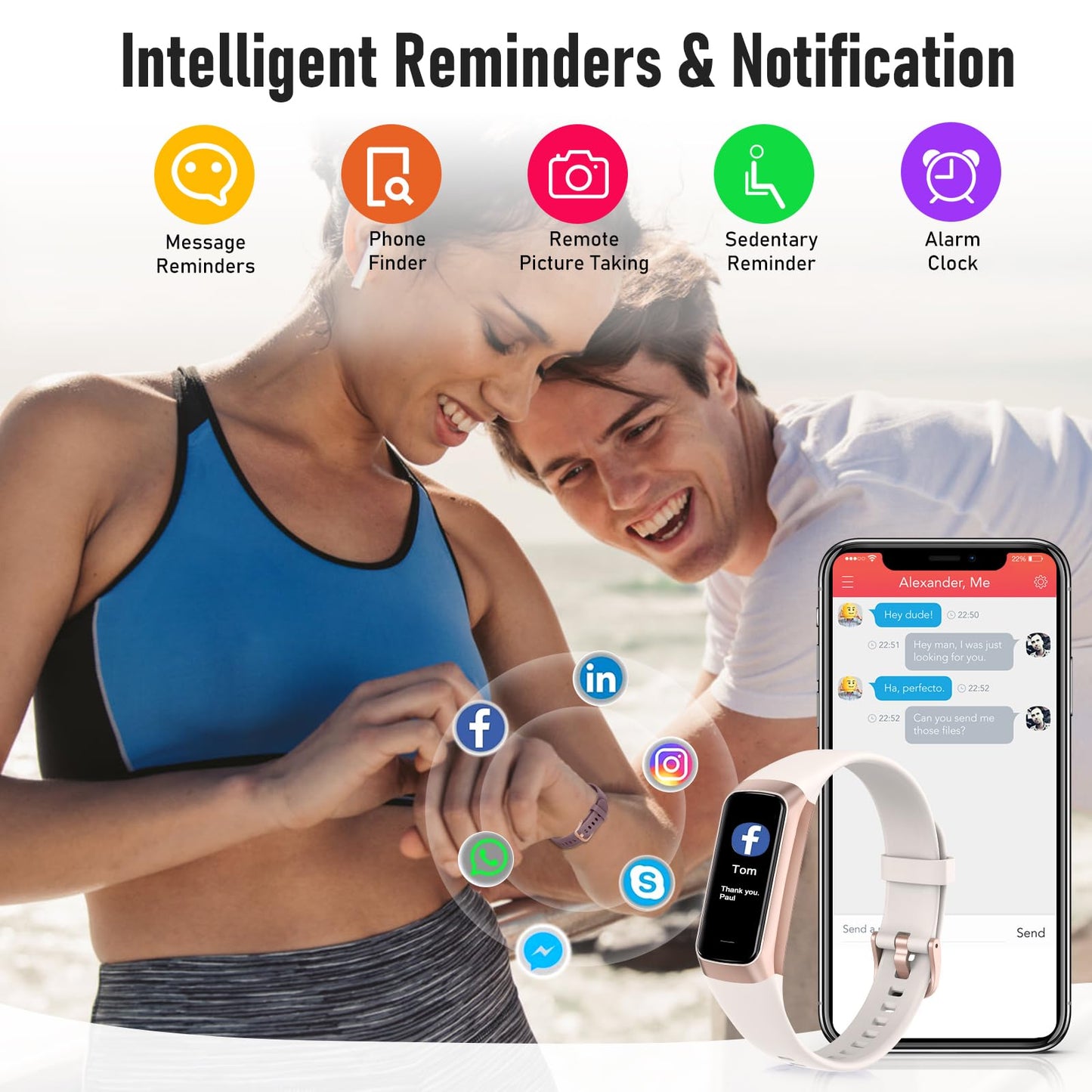 Zeacool Fitness Tracker with 24/7 Heart Rate, Blood Oxygen Blood Pressure Sleep Monitor, Activity Trackers 5 ATM Waterproof,Step Calorie Counter Pedometer Health Smart Watch for Women Men(Beige)