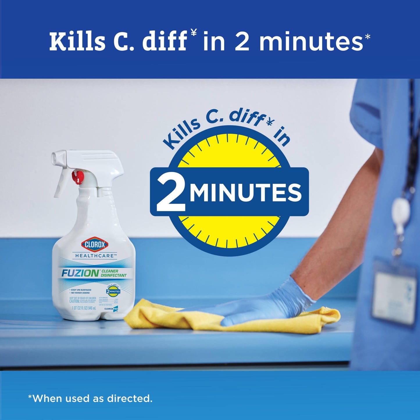 Clorox Healthcare Fuzion Cleaner Disinfectant Spray, 32 Fl Oz, Pack of 9 (Package May Vary)