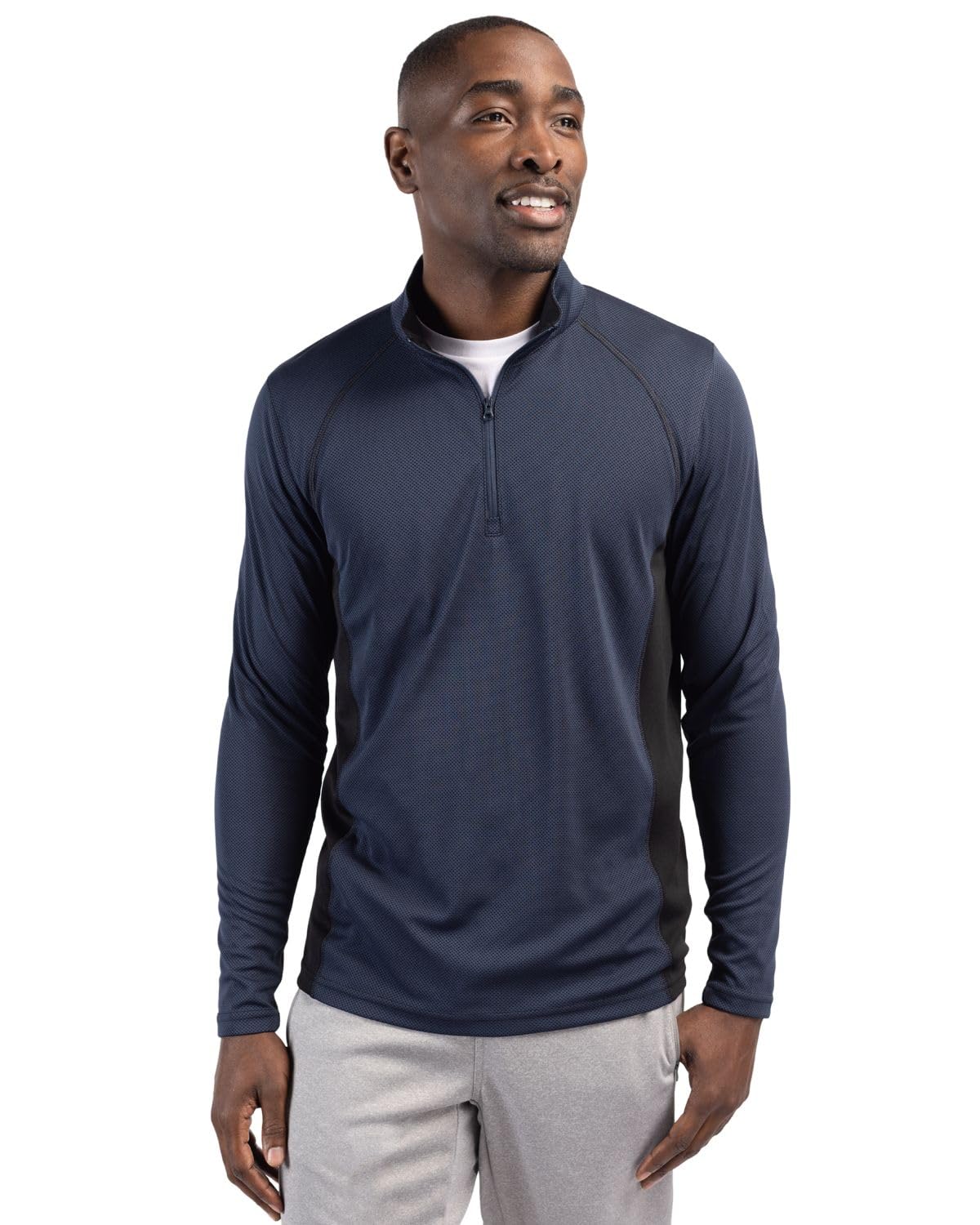 Clique Ice Pique Colorblock Mens Half Zip Tech Pullover, College Purple