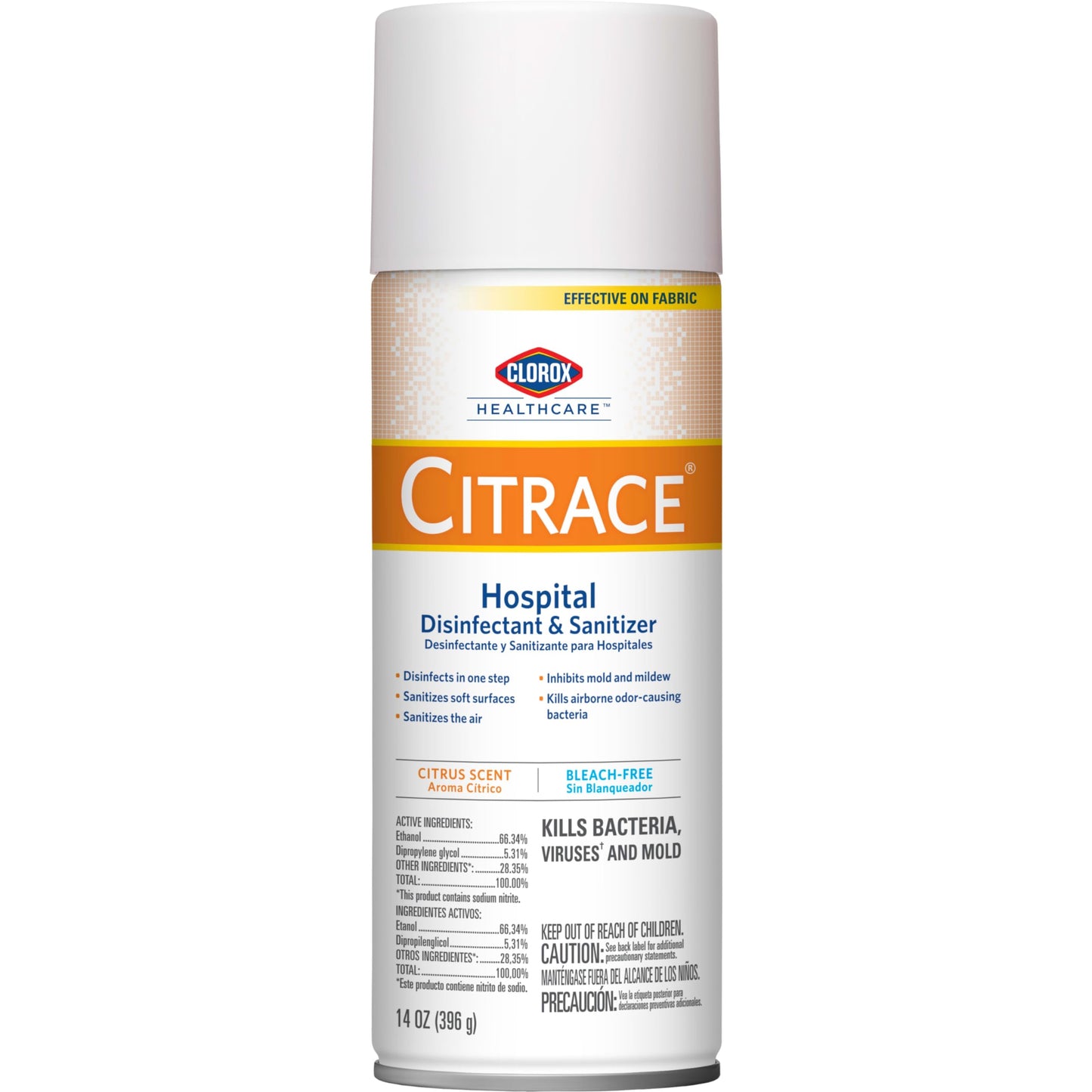 CloroxPro Healthcare Citrace Hospital Disinfectant & Sanitizer Aerosol Spray, Healthcare Cleaning and Industrial Cleaning, Clorox Disinfecting Spray, Citrus, 14 Ounces - 49100