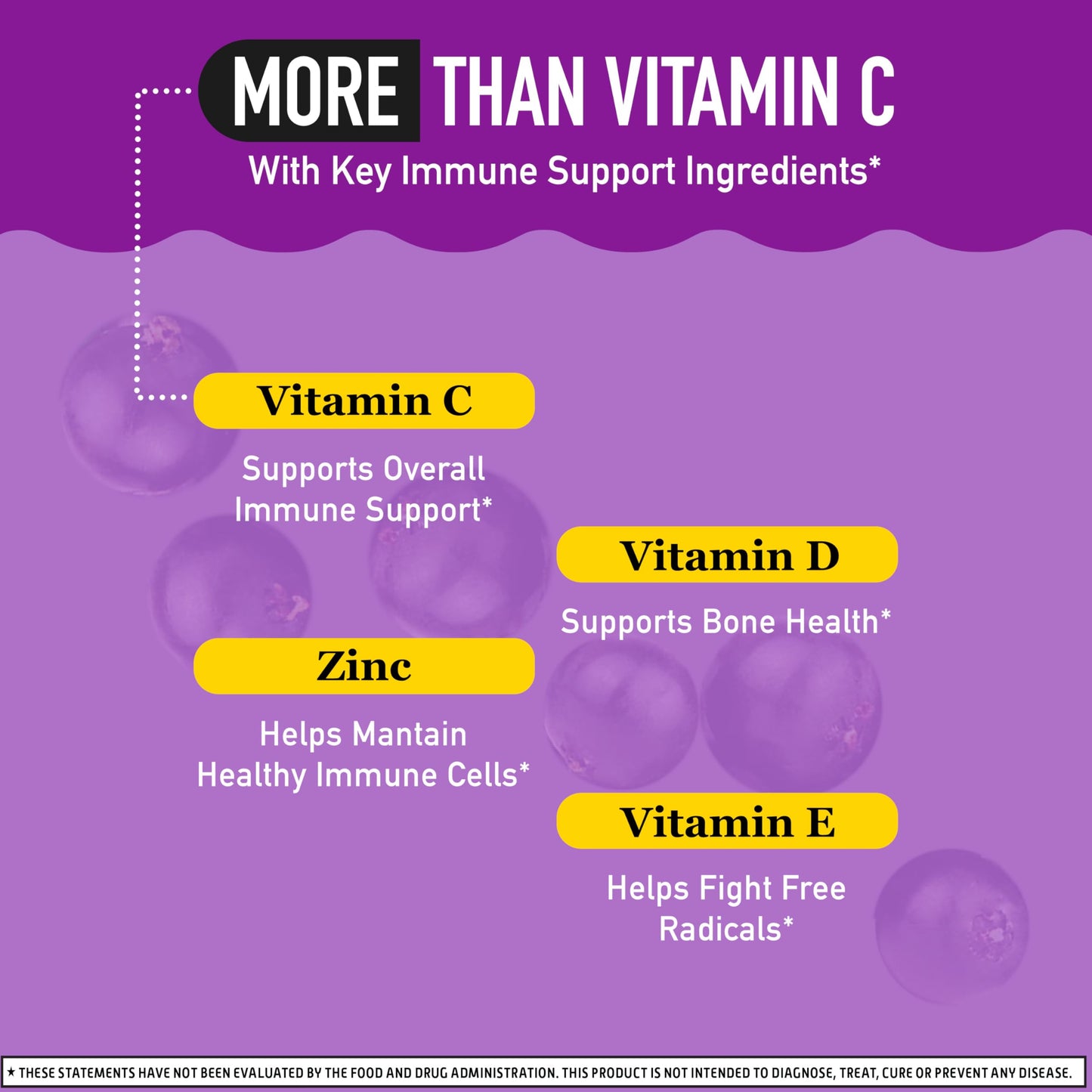 Airborne Elderberry + Zinc & Vitamin C Gummies For Adults, Immune Support Vitamin D & Zinc Gummies With Powerful Antioxidant Vitamins C D & E - 50 Gummies, Elderberry Flavor