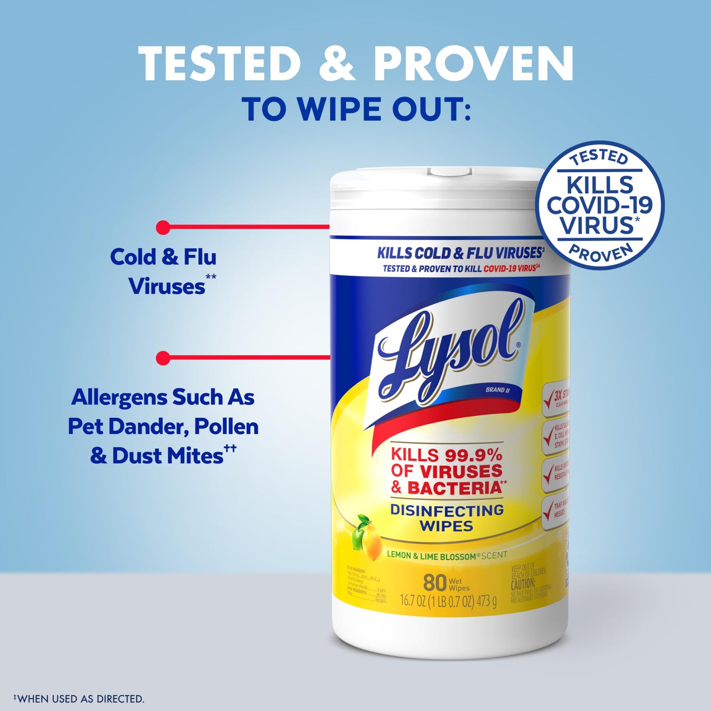 Lysol Disinfecting Wipes Bundle, Home Apartment Dorm Room Essentials and Cleaning Supplies, All Purpose Cleaner, Multi-surface Cleaning Wipes, Lemon and Lime Sanitizing Wipes Bundle, 80 Count