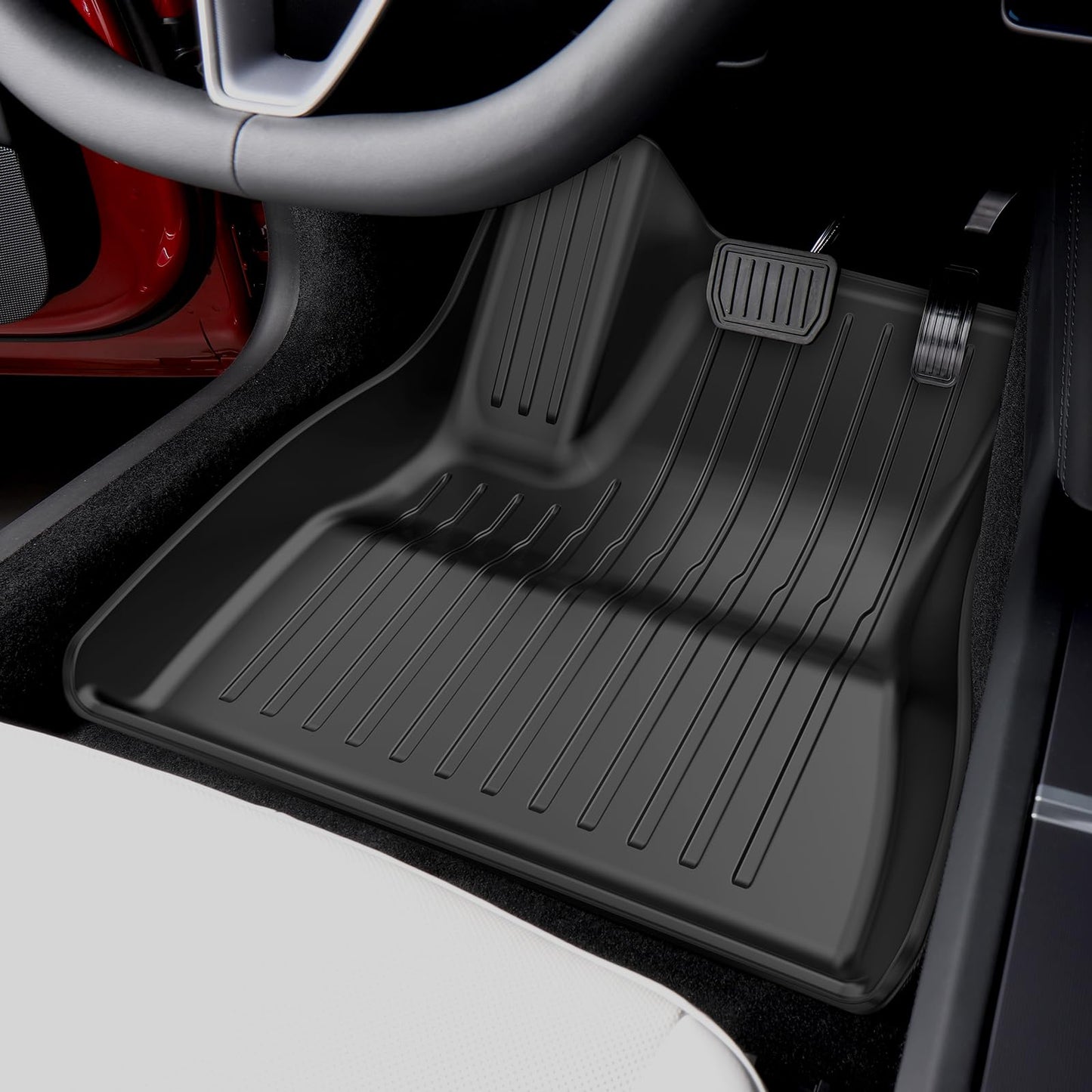 2025 New Version Tesla Model 3 Highland Floor Mats Custom Fit All Weather TPE Cargo Liner Cargo Trunk Accessories,Compatible 2021-2024 Tesla Model 3 (2025 Model 3 Full Floor Mat Kit Set of 6