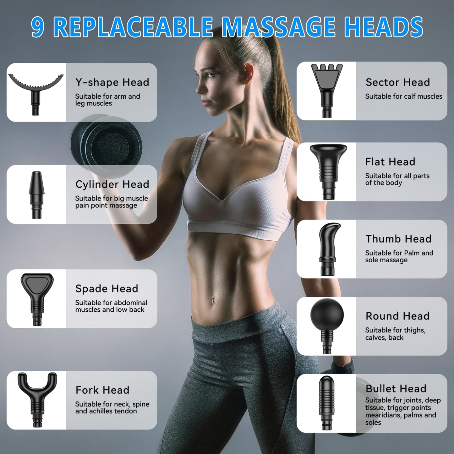 APHERMA Massage Gun, Muscle Massage Gun for Athletes Handheld Electric Deep Tissue Back Massager, Percussion Massage Device for Pain Relief with 30 Speed Levels 9 Heads,Father's Day Gifts