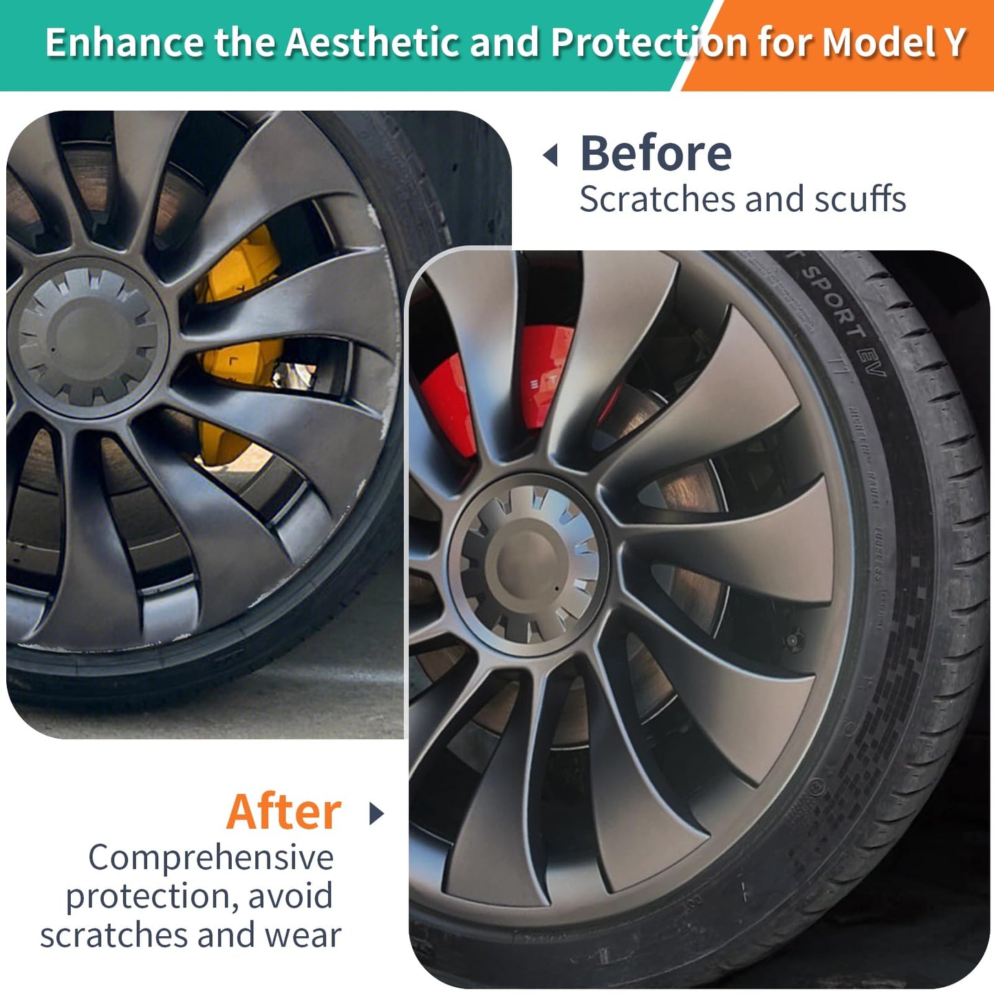 RAYLUXE Model Y Rim Protector 21inch Überturbine Wheels for Tesla Model Y 21 inch Wheel Rim Protector ABS Rim Guard Hubcap Cover Car Protection Tire Trim Rings for Model Y Exterior Accessories (21 in)