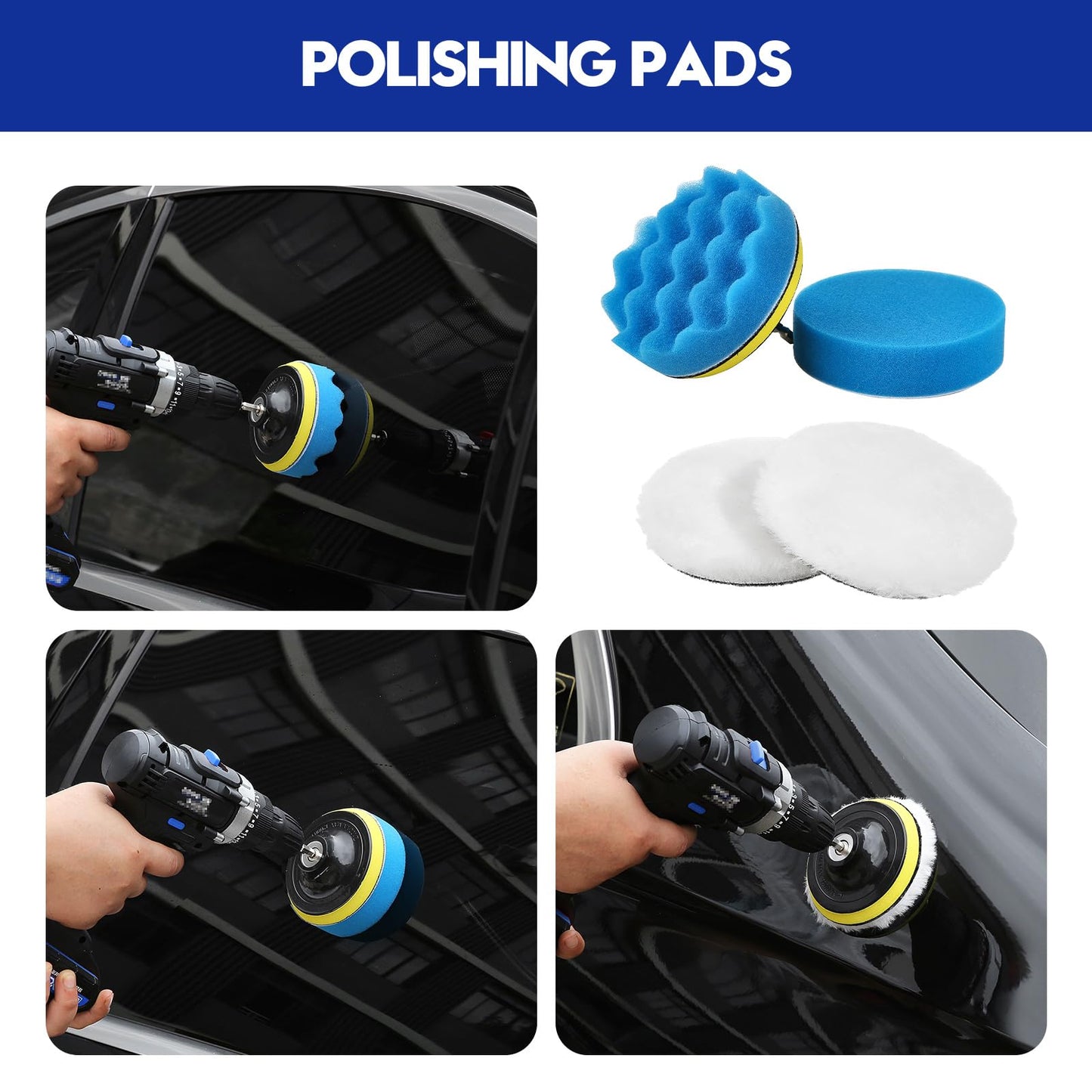 Qydipclin 45Pcs Car Detailing Kit, Car Detailing Brush Set, Car Wash Cleaning Kit, Car Detailing Brushes, Professional Car Care Kit for Interior Exterior Wheels, Blue