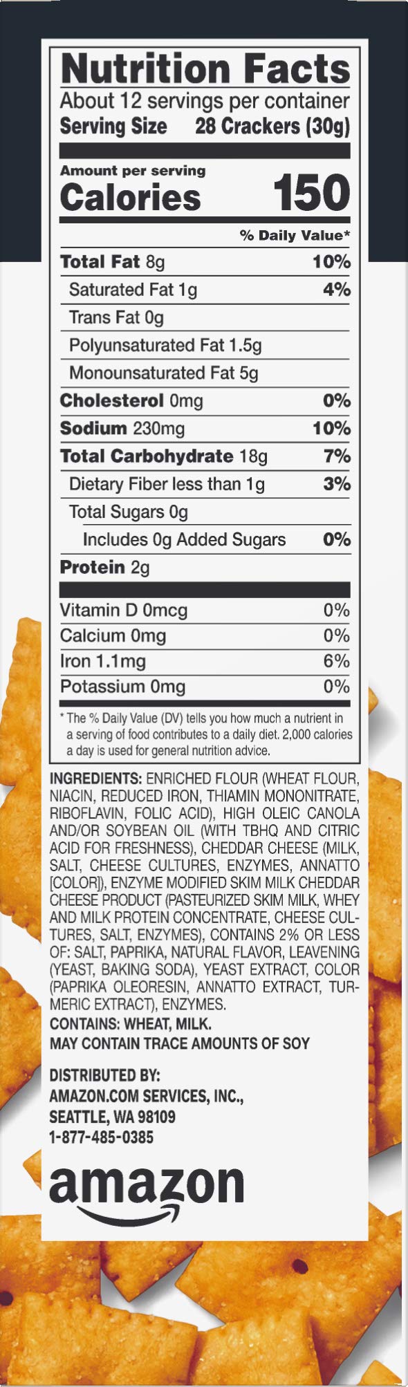 Amazon Brand - Happy Belly Original Cheese Crackers, 12.4 ounce (Pack of 1)