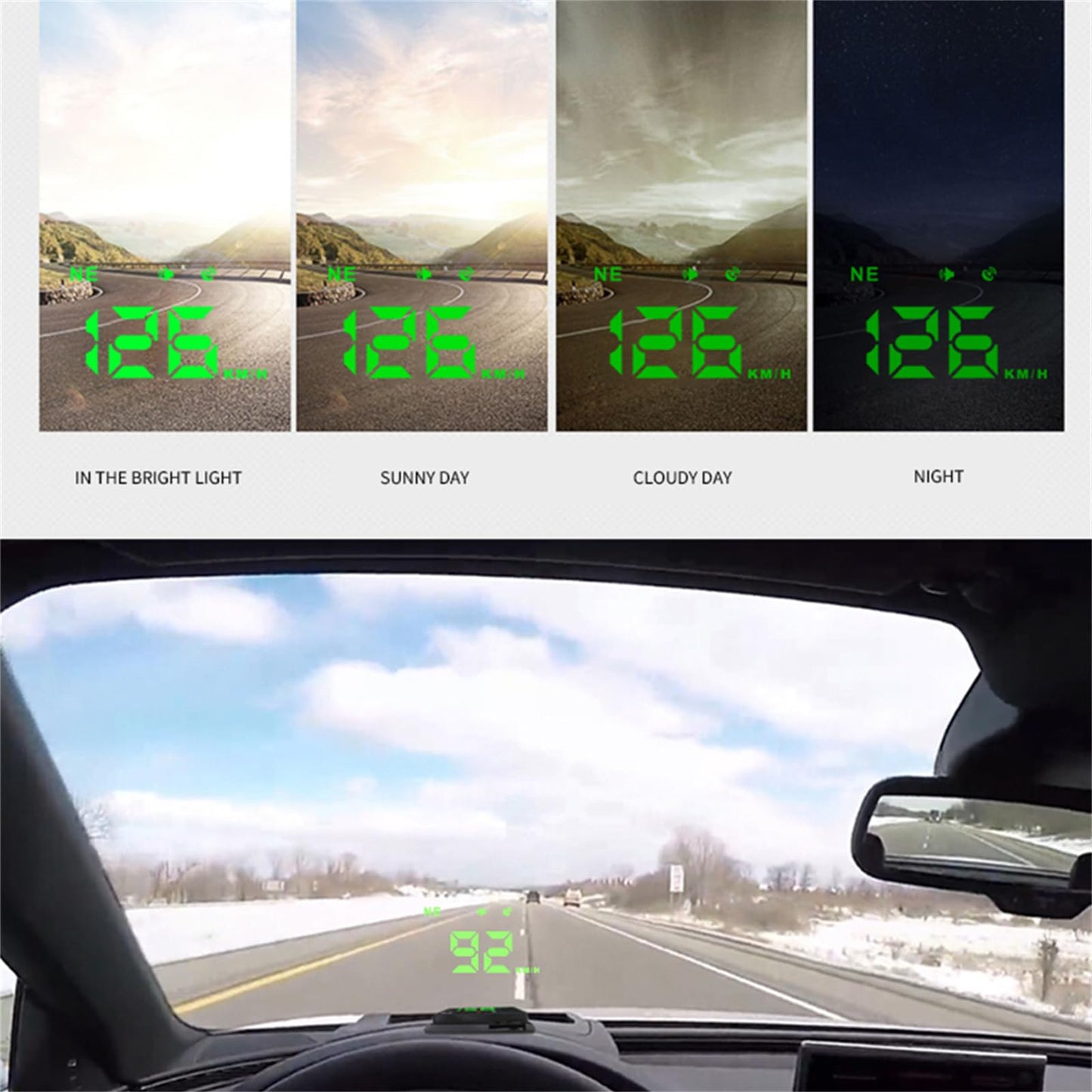 Heads up Display for Cars,HUD,Head up Display for Car,Car Speedometer Display,Automatic Brightness Adjustment,Speeding Alert,USB Cable Plug & Play