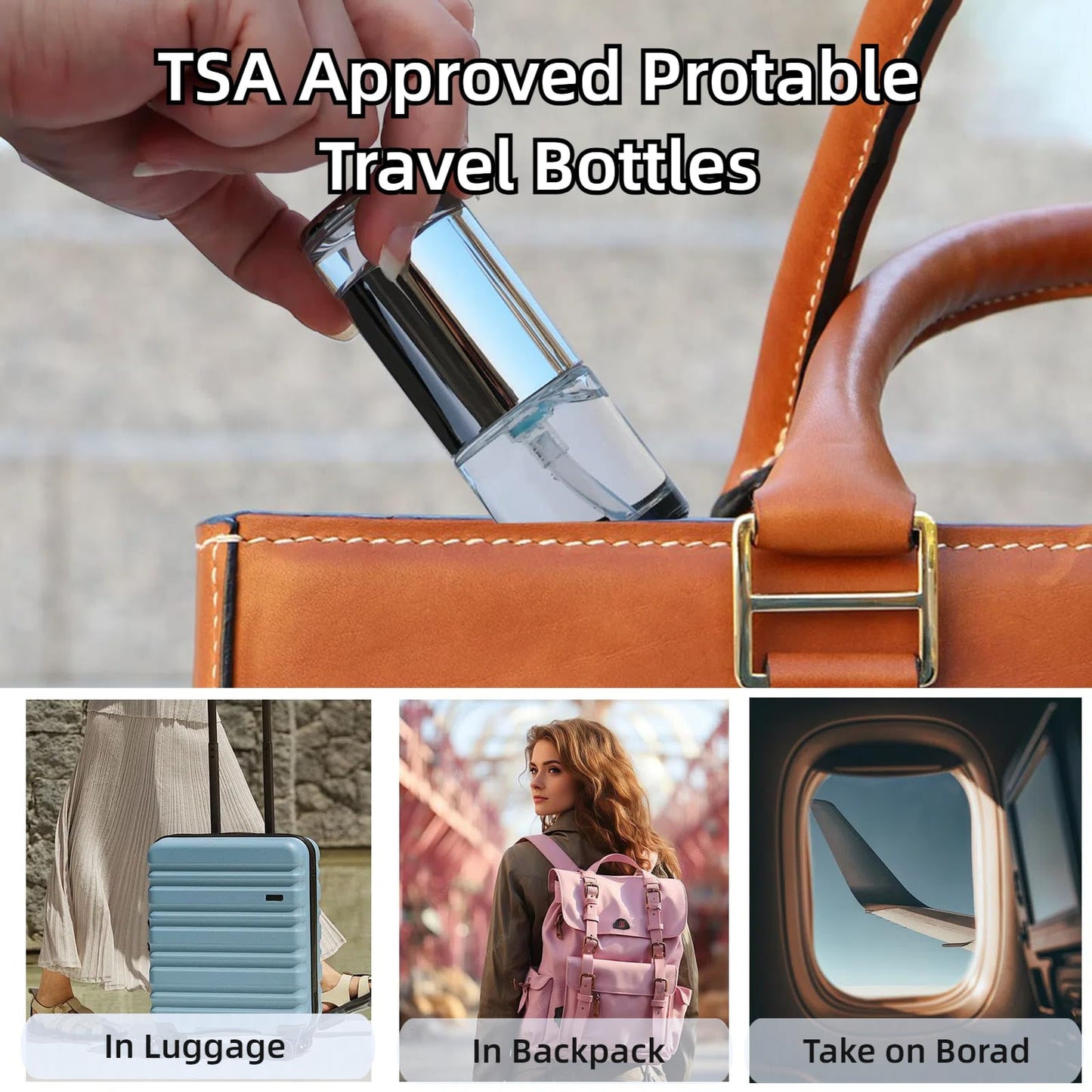 12Pack Premium Glass Travel Size Bottles, Mini Makeup Containers 1.3/0.7/0.3oz TSA Approved Gold Travel Skincare Containers Refillable BPA Free Leak Proof with Pump Spray for Liquid Toners Serum Cream