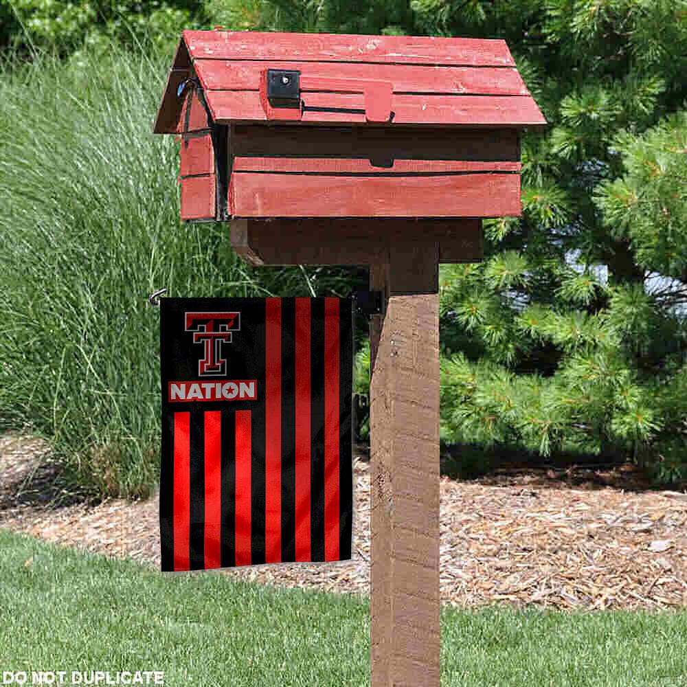College Flags & Banners Co. Texas Tech Red Raiders Garden Flag with USA Stars and Stripes