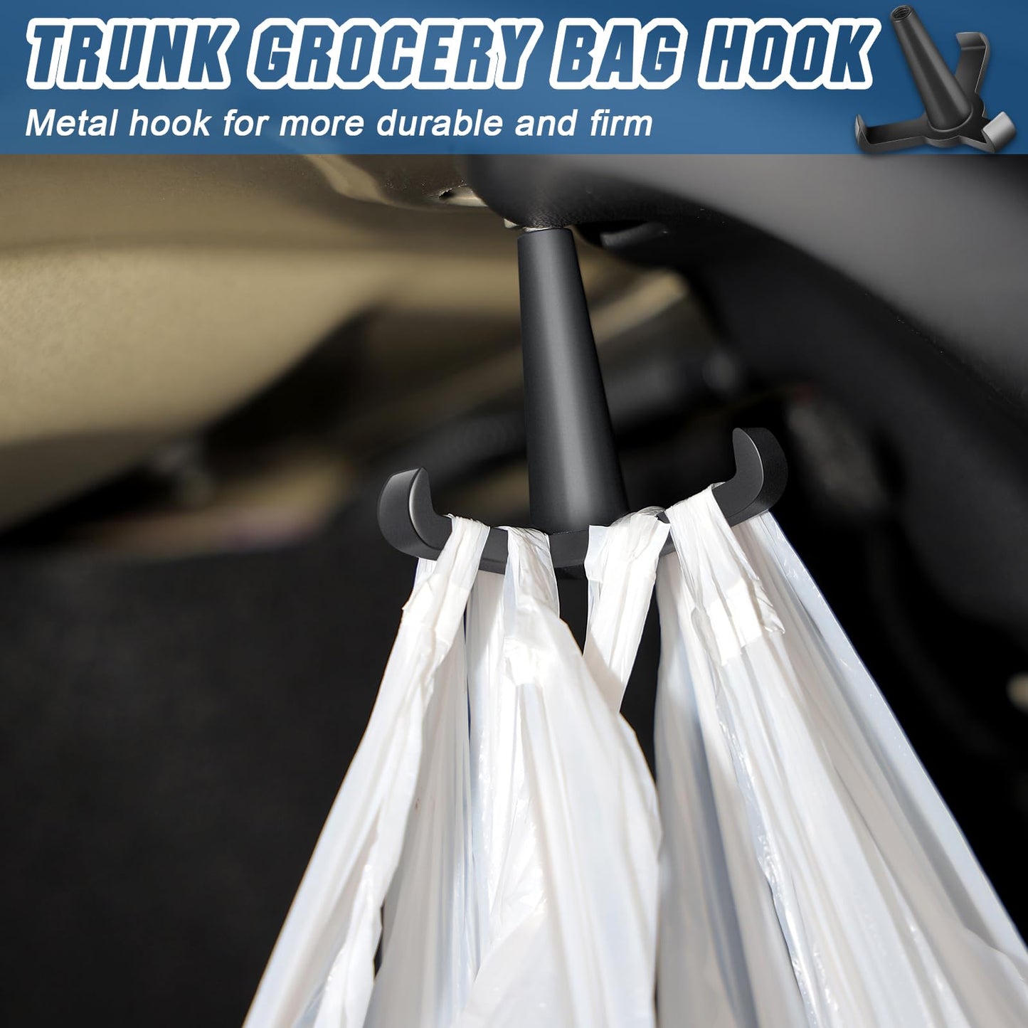 XINTUO Tesla Model 3 Trunk Grocery Bag Hook Aluminum Trunk Hook for Tesla Model 3 Accessories 2024-2018
