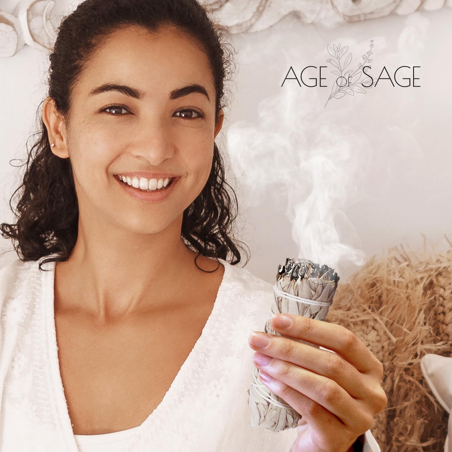 Age of Sage White Sage Smudge Sticks 4" Long - Burning Sage Bundle for Cleansing House, California White Sage Incense Sticks, White Spirit Sage Candles for Cleansing, Salvia Blanca para Limpiar - 3pk