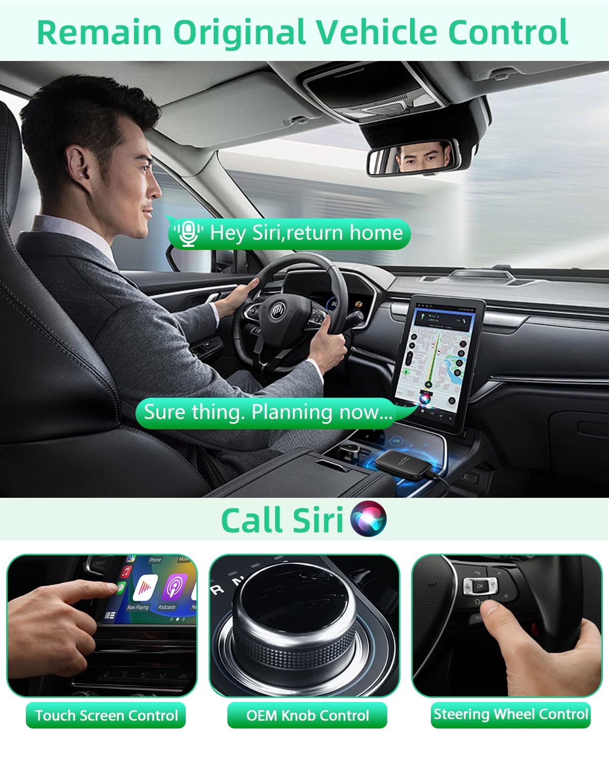 5 in 1 Wireless CarPlay Adapter with Netflix YouTube, 2025 New Carplay Wireless & Android Auto Adapter Converts Wired to Wireless Carplay Dongle Magic CarPlay Ai Box Streaming Video for iPhone/Android