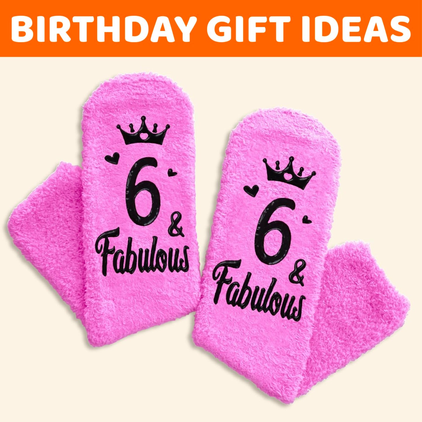 HAPPYPOP 6th Birthday Gifts Ideas for Girls - Socks for Kids Age 6, Gifts for Six Year Old Girls, Presents for 6 Year Old Girls