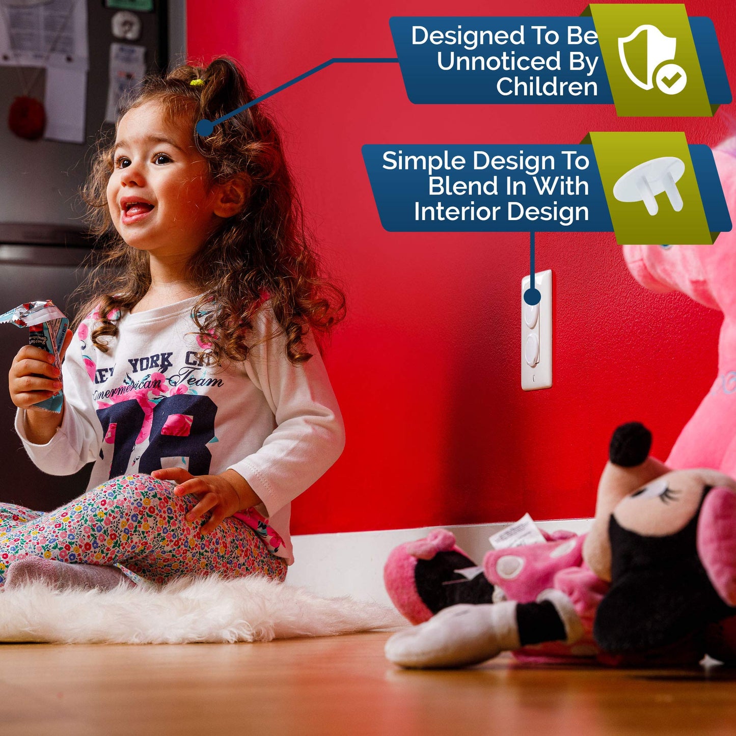 Outlet Covers Baby Proofing (32 Pack) By Wappa Baby | Safe & Secure Electric Plug Protectors | Sturdy Childproof Socket Covers For Home & Office | Easy Installation | Protect Toddlers & Babies | White