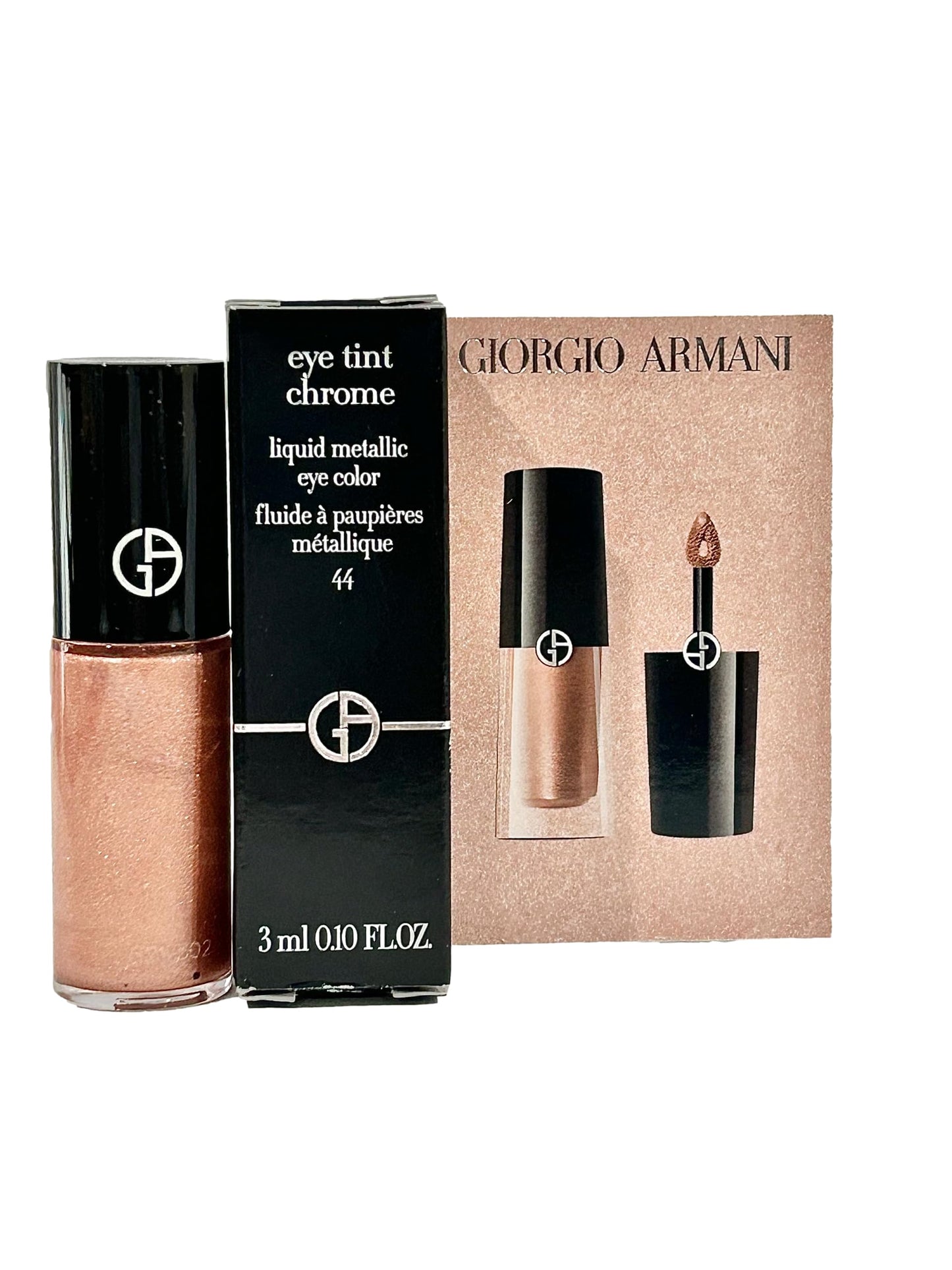 GIORGIO ARMANI MINI Eye Tint Chrome Liquid Metallic Eye Color ROSE GOLD # 44-3 ml / 0.10 FL oz (Small)
