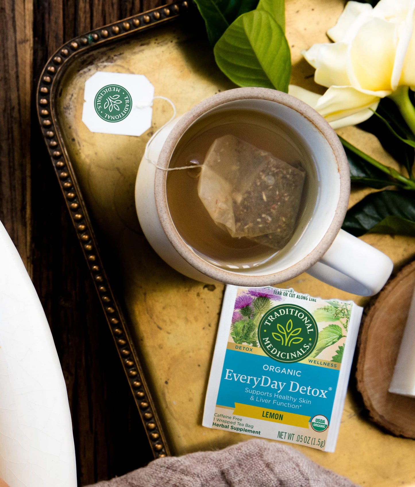 Traditional Medicinals Organic Everyday Lemon Detox Tea, 16 Tea Bags (Pack of 1)