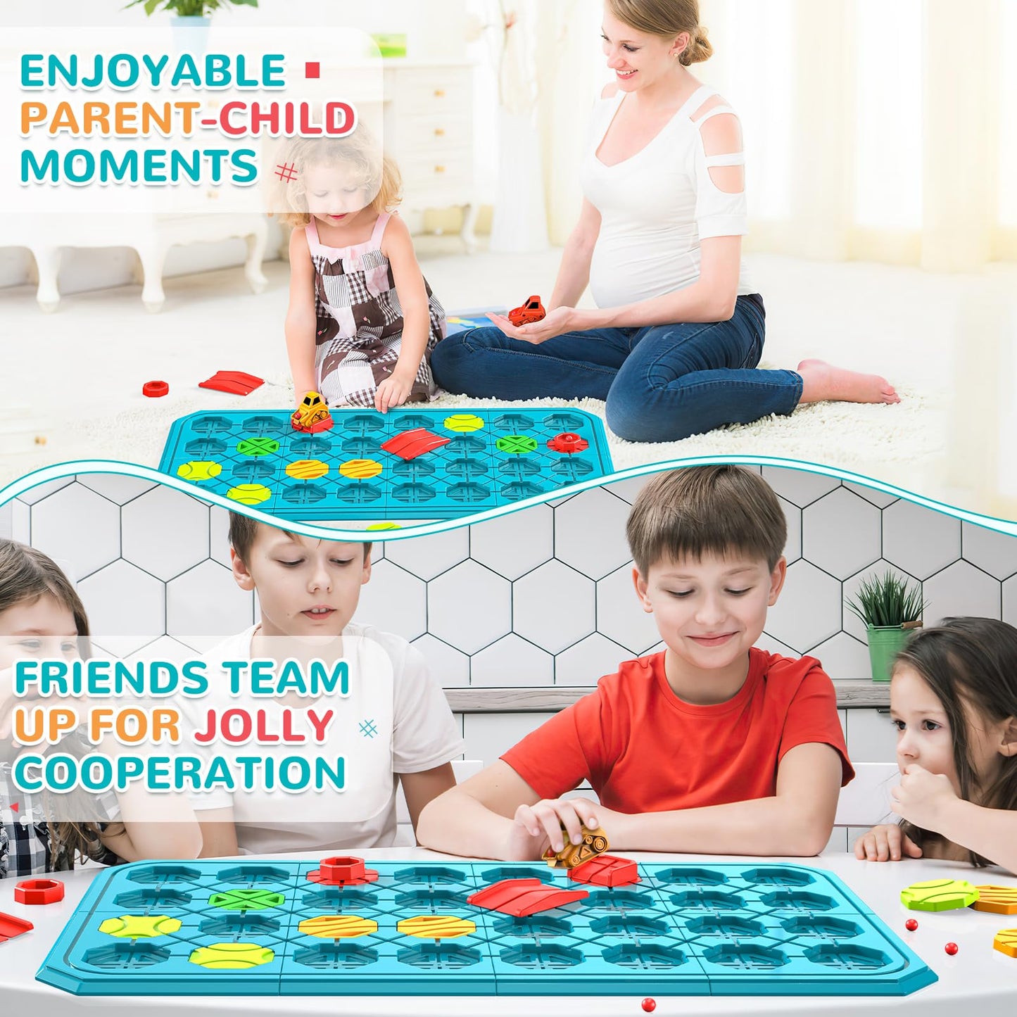 Airkid Stem Board Games Toys,Montessori Logic Puzzles Toys for Kids,Road Builder Educational Learning Brain Teasers Toys for Kids Ages 3-8 Year Old