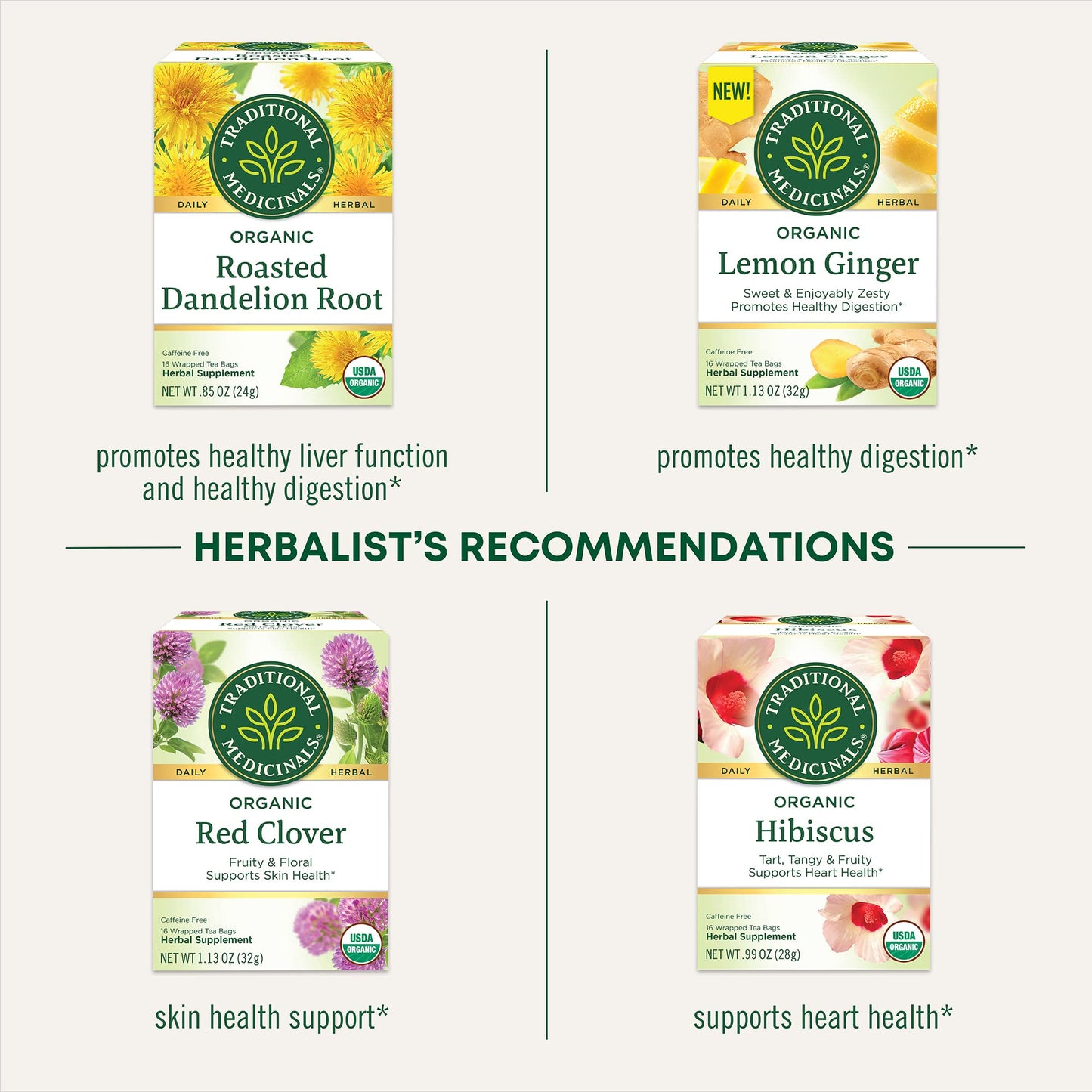 Traditional Medicinals Tea, Organic Everyday Detox Lemon, Supports Healthy Skin & Liver Function, Detox, 16 Tea Bags