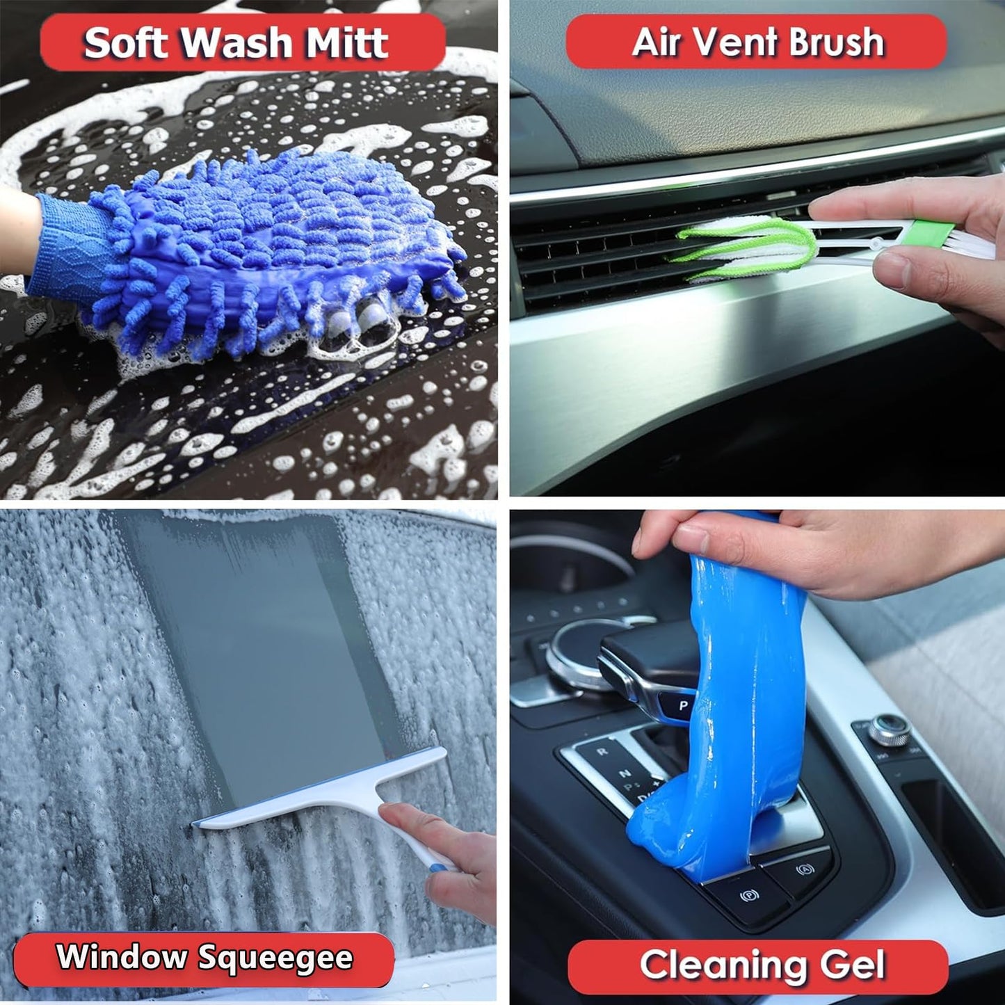 51 Pcs Car Cleaning Kit,Handheld Vacuum with 8000Pa Suction, Car Interior Detailing Kit with Detailing Brush set, Car Detailing Kit, Cleaning Gel, Car Cleaning Supplies, Car Accessories for Men/Women