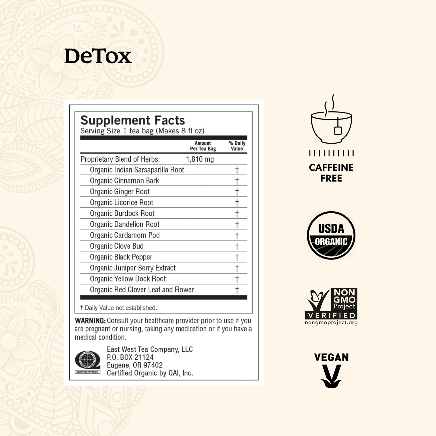 Yogi Tea Herbal DeTox Variety Sampler - 16 Bags per Pack (3 Packs) - Organic Sampler - Includes Peach & Original DeTox Teas & Roasted Dandelion Spice