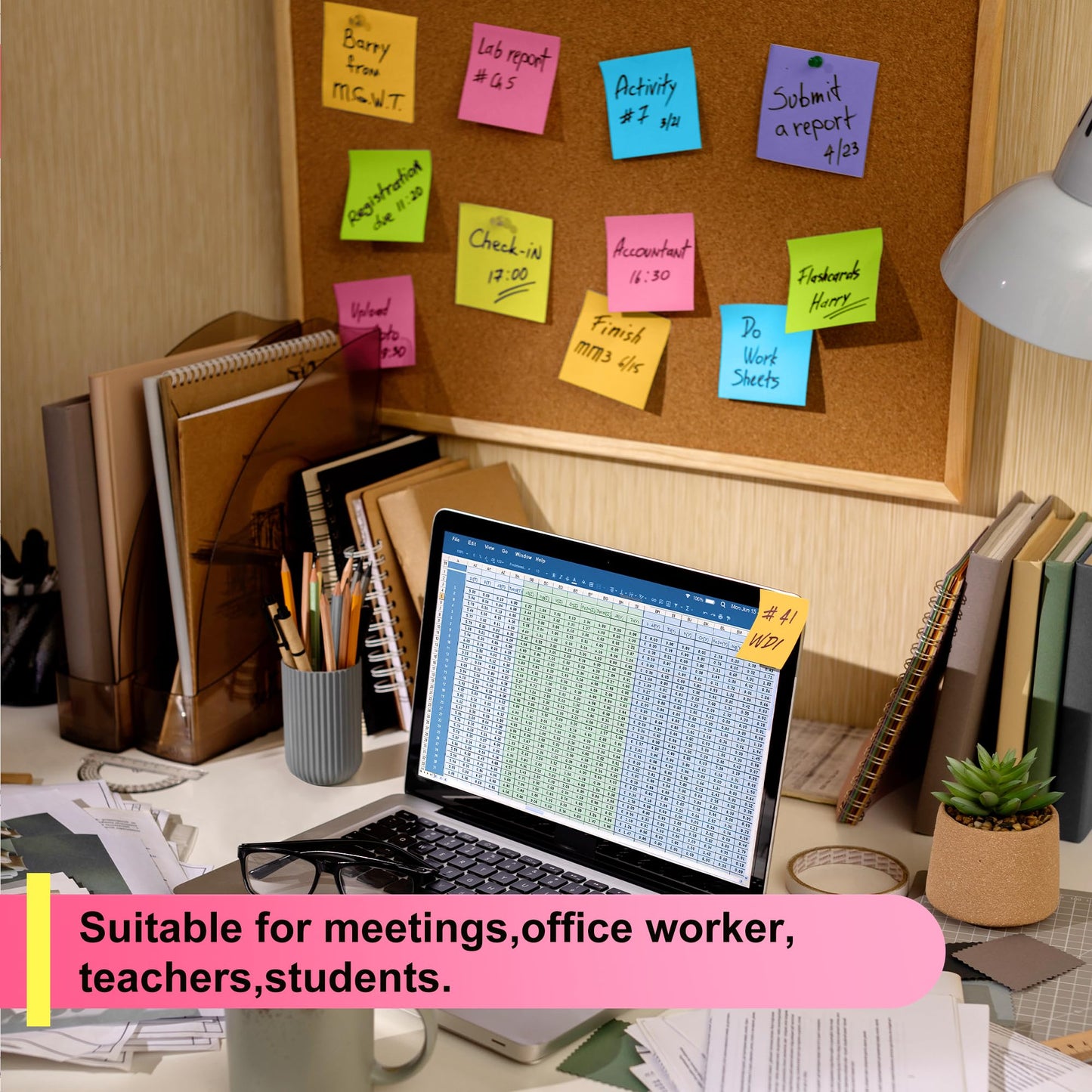 OHOME Sticky Notes - 12 Pads, 3”x3” - Colorful Self-Stick Post Notes Bulk - Office Desk Accessories | Teacher Classroom Must Haves,Aesthetic School Supplies for Home,Easter Basket Essentials