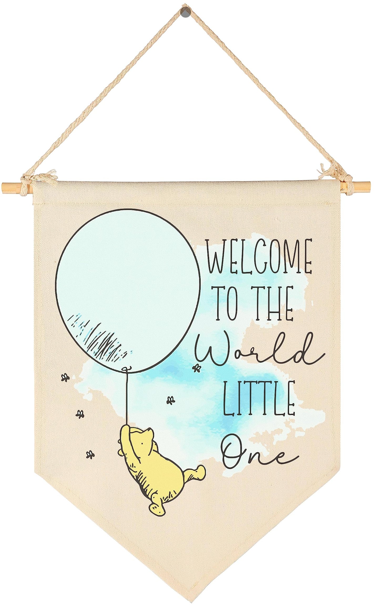 Welcome To The World Little One-Baby Announcement Decor-Congratulations New Baby Gift-Baby Gift Shower-Flag Decor Gift For Baby Boys Girls Newborn-Banner Wall Sign Gifts For Nursery Baby Room