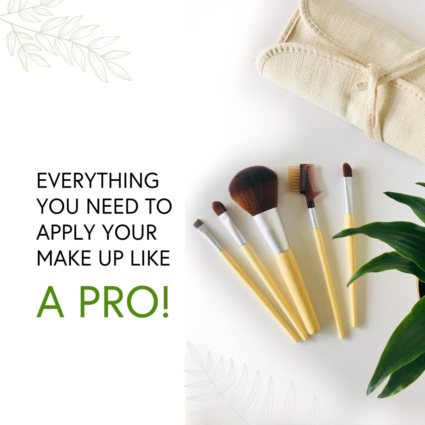 Honeybee Gardens Eco Friendly Professional Cosmetic Brush Set