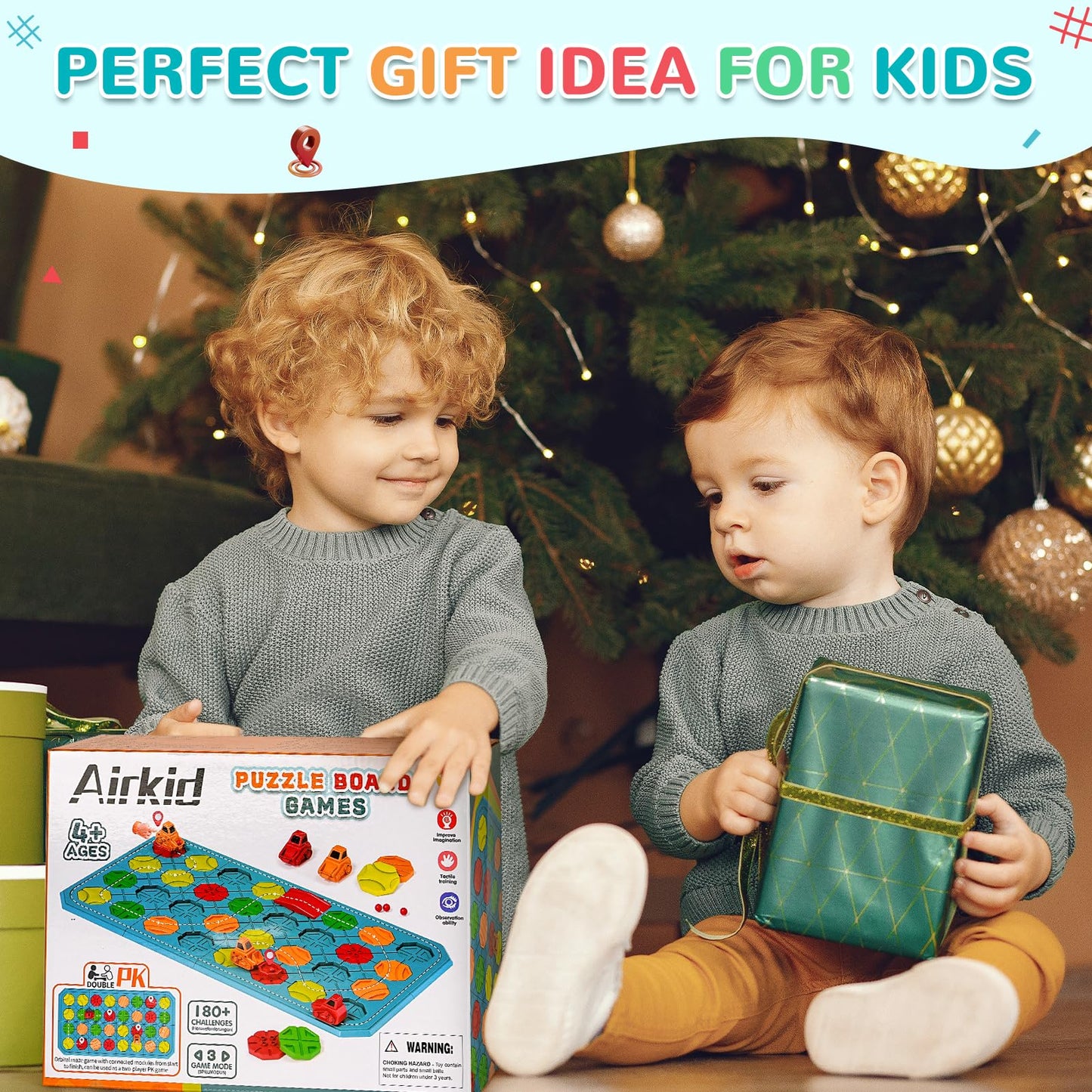 Airkid Stem Board Games Toys,Montessori Logic Puzzles Toys for Kids,Road Builder Educational Learning Brain Teasers Toys for Kids Ages 3-8 Year Old