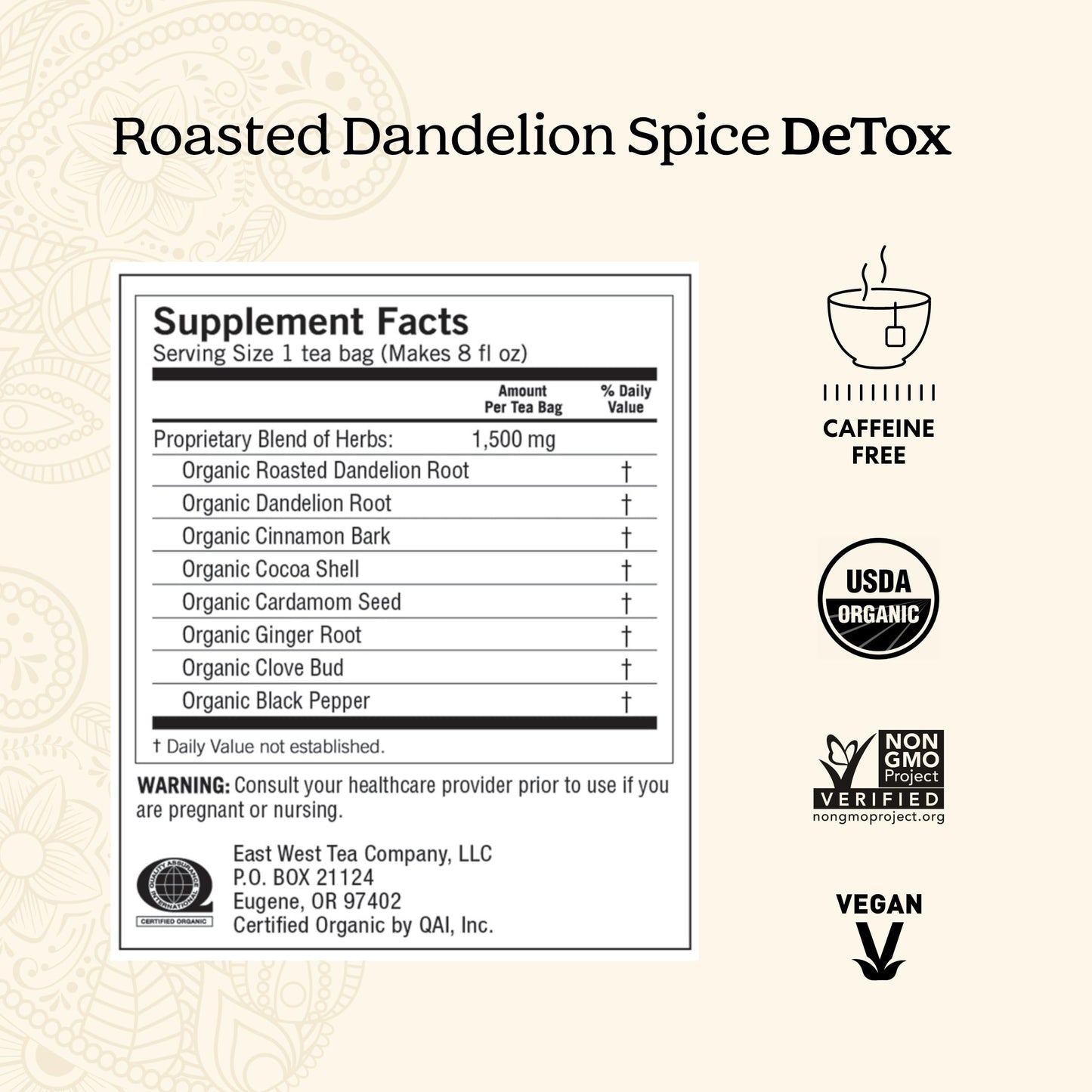 Yogi Tea Herbal DeTox Variety Sampler - 16 Bags per Pack (3 Packs) - Organic Sampler - Includes Peach & Original DeTox Teas & Roasted Dandelion Spice