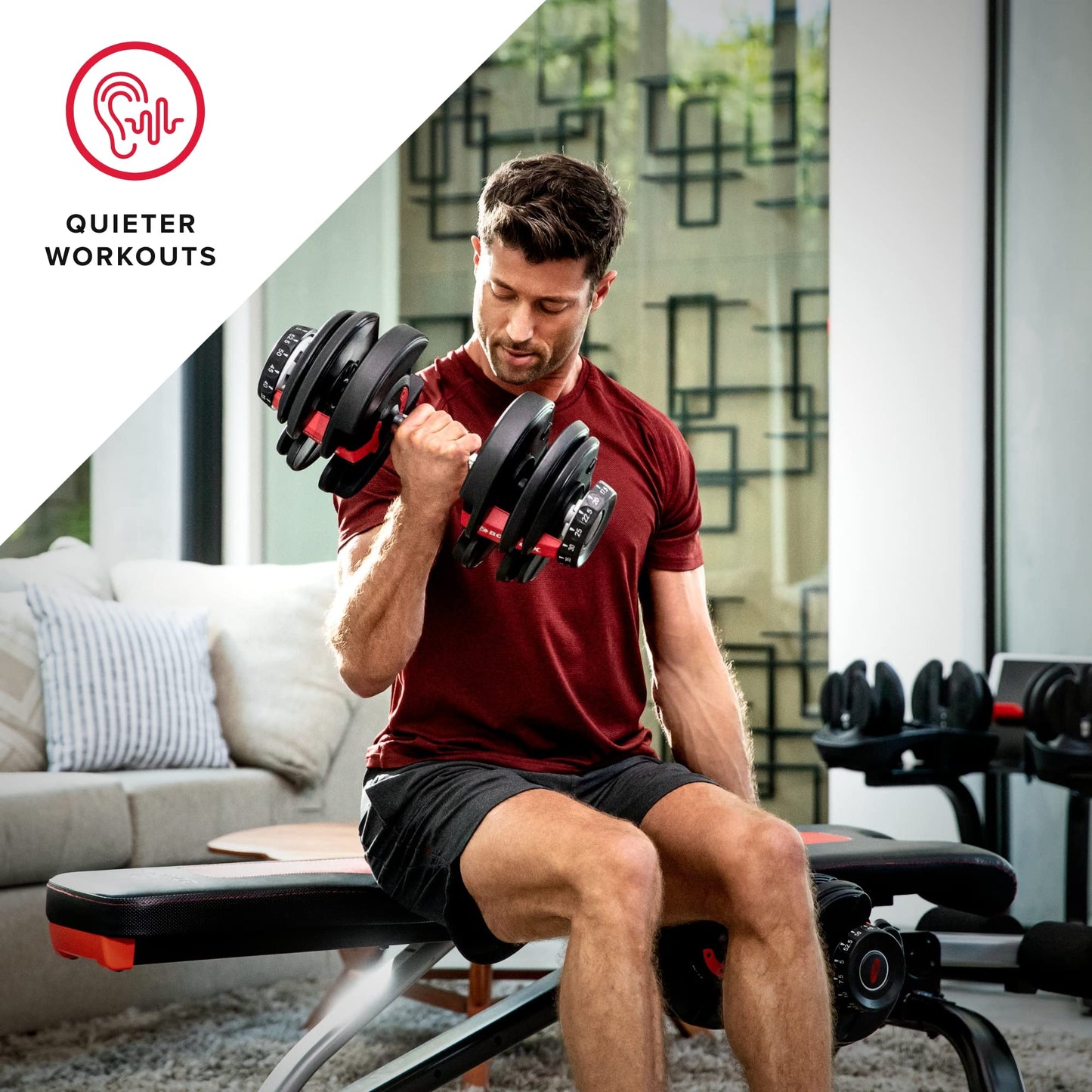 BowFlex SelectTech 552 Dumbbells (Pair) and Stand Bundle