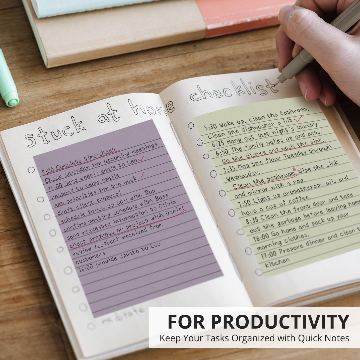 Lined Sticky Notes, 8 Pads, 4x6 inches Aesthetic Sticky Note Pads with Lines, Neutral Boho Self-Stick Note Pads, Perfect for Office Home School Desk Accessories, 35 Sheets/pad - Vintage Colors