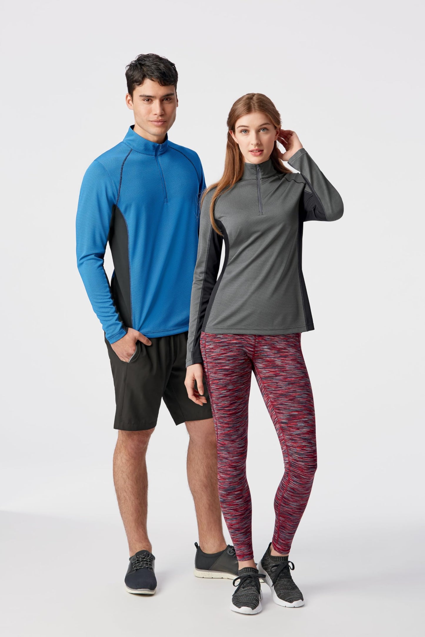 Clique Ice Pique Colorblock Mens Half Zip Tech Pullover, College Purple