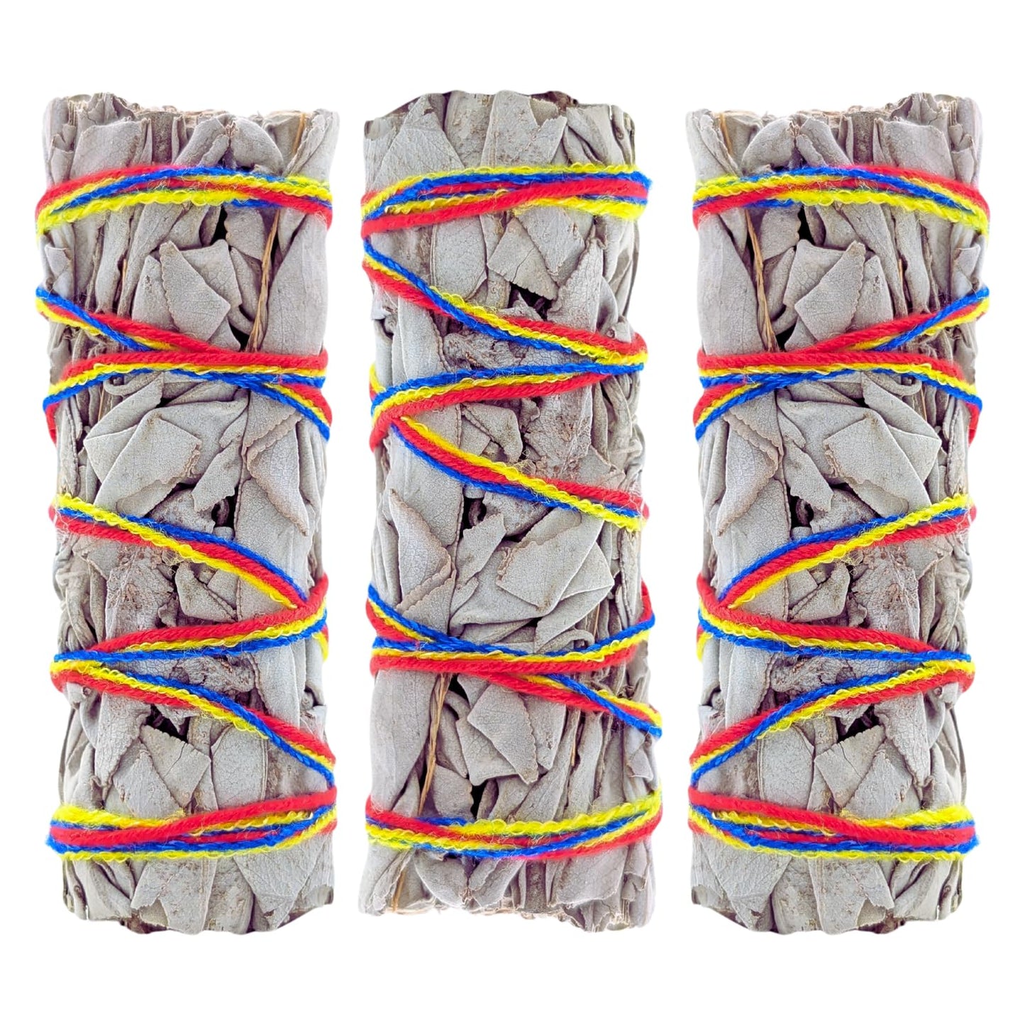 Herbalista White Sage Smudging Kit - 3 Chakra-Inspired White Sage Bundles (4") | Cleanse, Balance & Uplift | Perfect for Meditation, Intention Setting, & Spiritual Healing