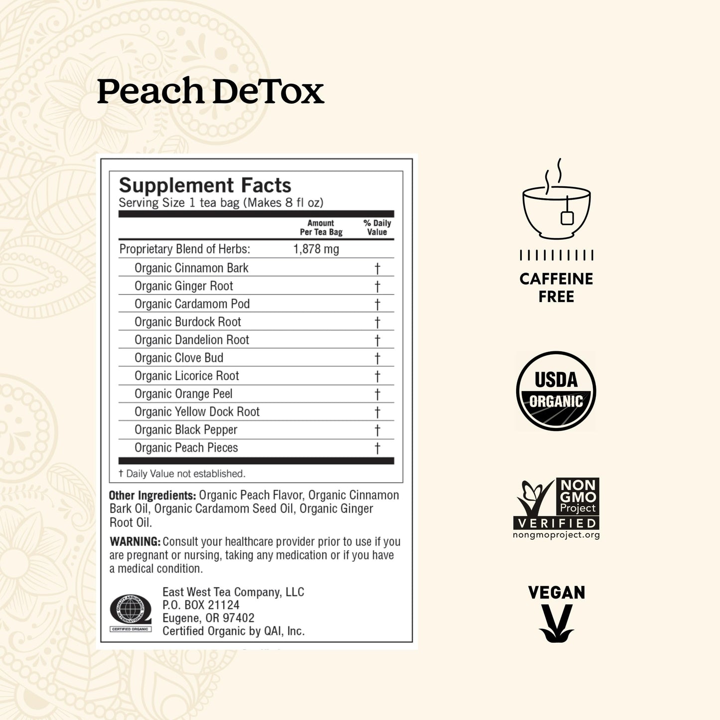 Yogi Tea Herbal DeTox Variety Sampler - 16 Bags per Pack (3 Packs) - Organic Sampler - Includes Peach & Original DeTox Teas & Roasted Dandelion Spice