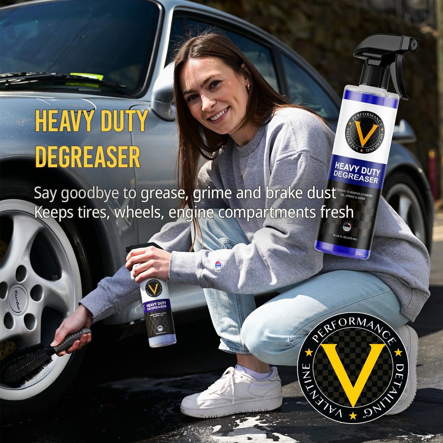 VPD Starting Line Kit - Complete Auto Care Set with Heavy Duty Degreaser, Wash & Wax, Quick Detailer, Interior & Exterior Cleaner, Rubber Vinyl Plastic Reviver, Microfiber Towels, Applicators & Mitts