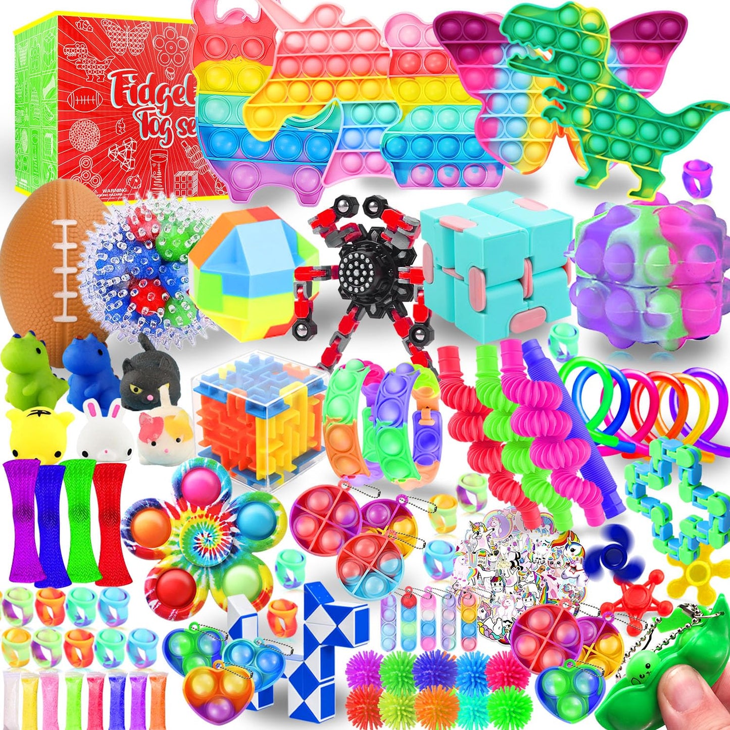 Fidget Toys Set, 160 Pack Sensory Toys Party Favors Kids Autism Autistic Children, Classroom Treasure Box Chest Prizes Pinata Stuffer Gifts Small Mini Bulk Toy Carnival ADHD