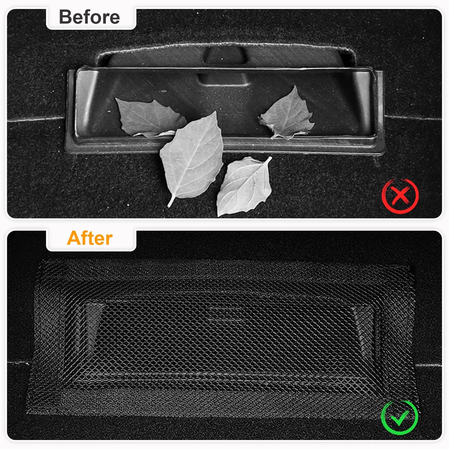SARDVISA Backseat Air Vent Cover for Tesla Model 3 & Model Y, 2-Pack Rear Seat Air Condition Outlet Protector with Upgraded Mesh Cloth and Velcro, Car Air Vent Accessories for Tesla Model Y / 3