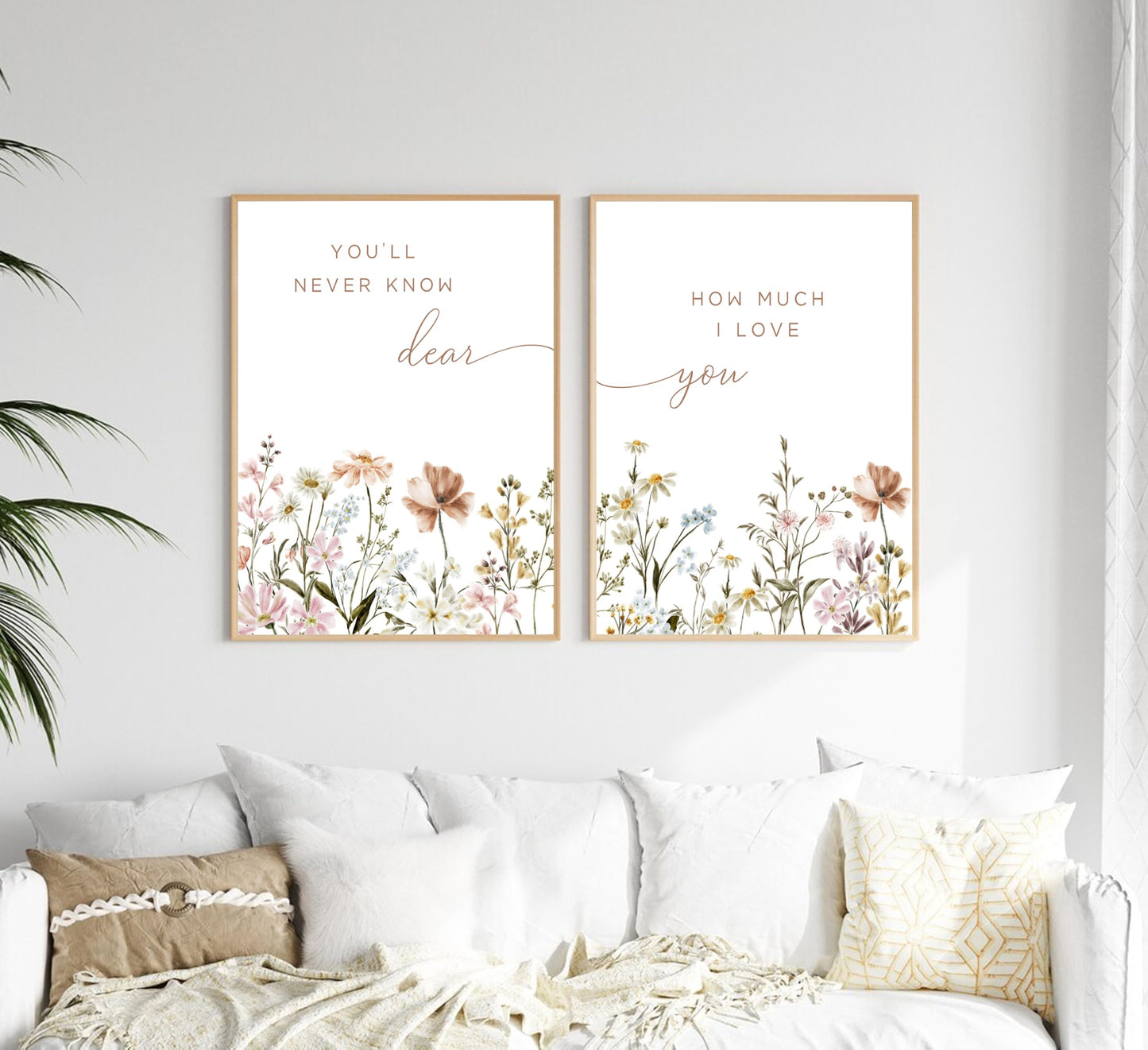 libitea 2 Pcs Wildflower Nursery Wall Art Flower Botanical Sentence Poster Painting Picture Wall Decor Boho Girl Nurseries PrintArtwork for Nursery Baby Room Living Room Bedroom Home Decoration