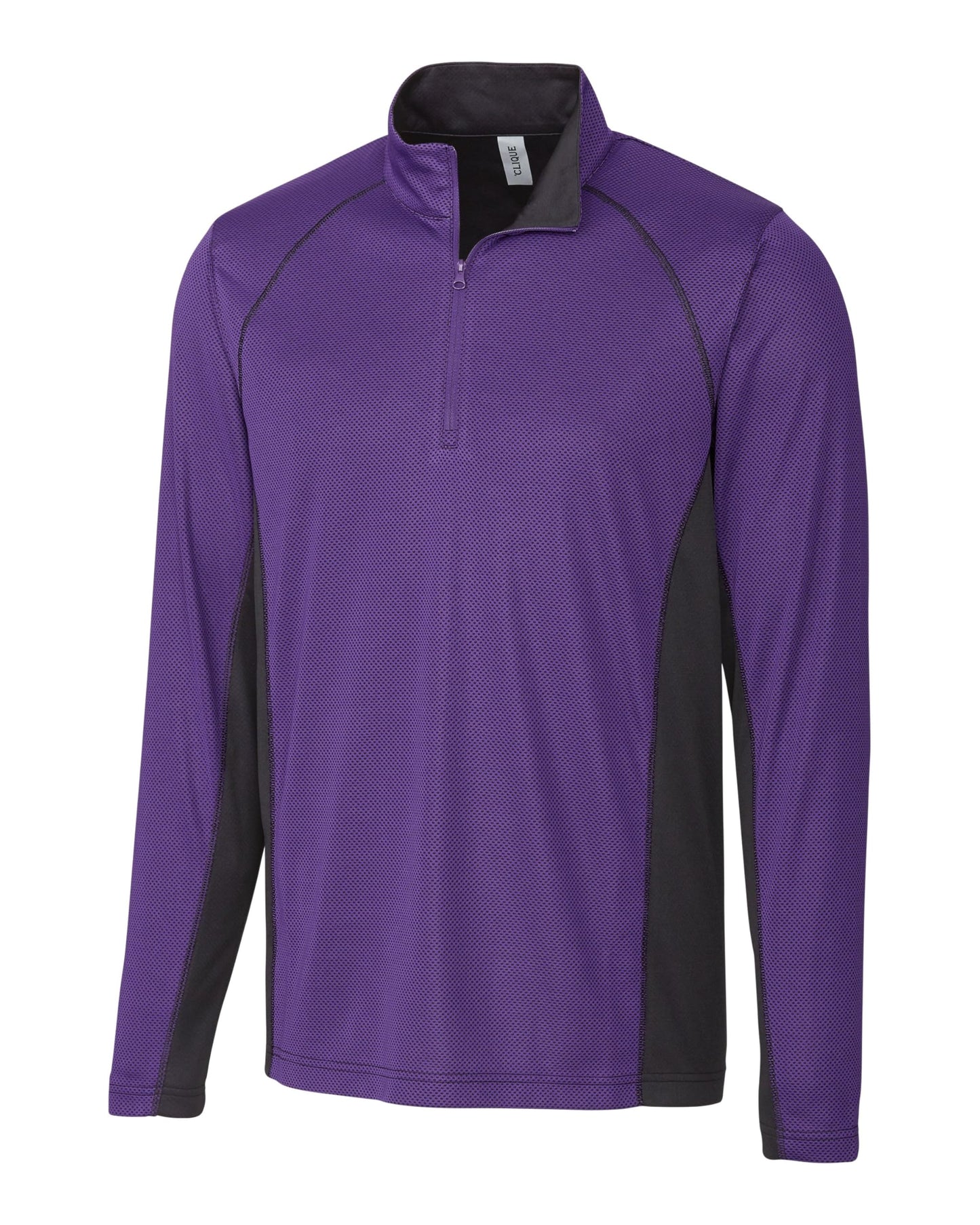 Clique Ice Pique Colorblock Mens Half Zip Tech Pullover, College Purple