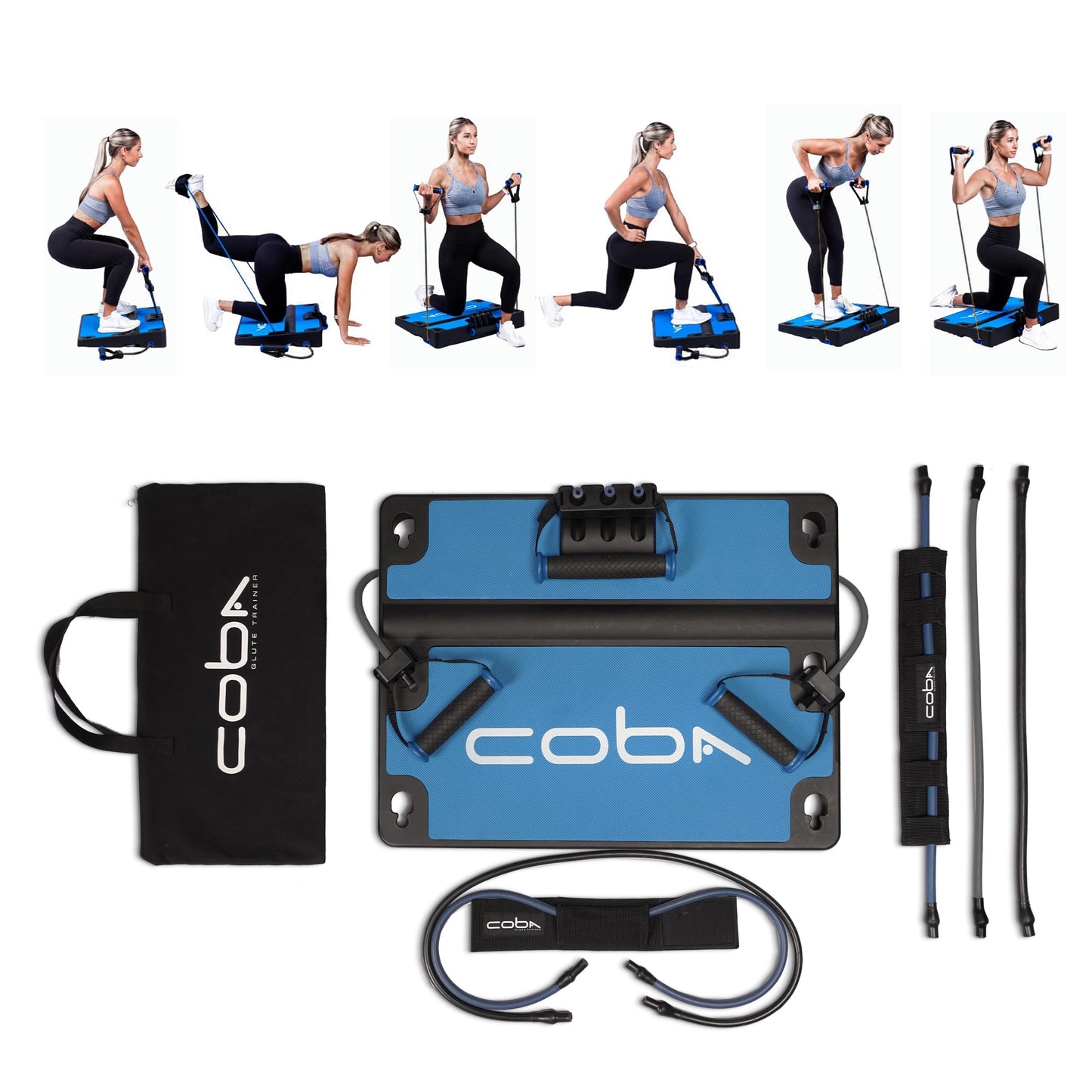 COBA Glute Trainer Plus - Full Body Home Workout System, Glutes, Core, Booty & Arm Exercise Machine, Portable Home Gym Full Body Booty Band Trainer with Free Instructional Videos