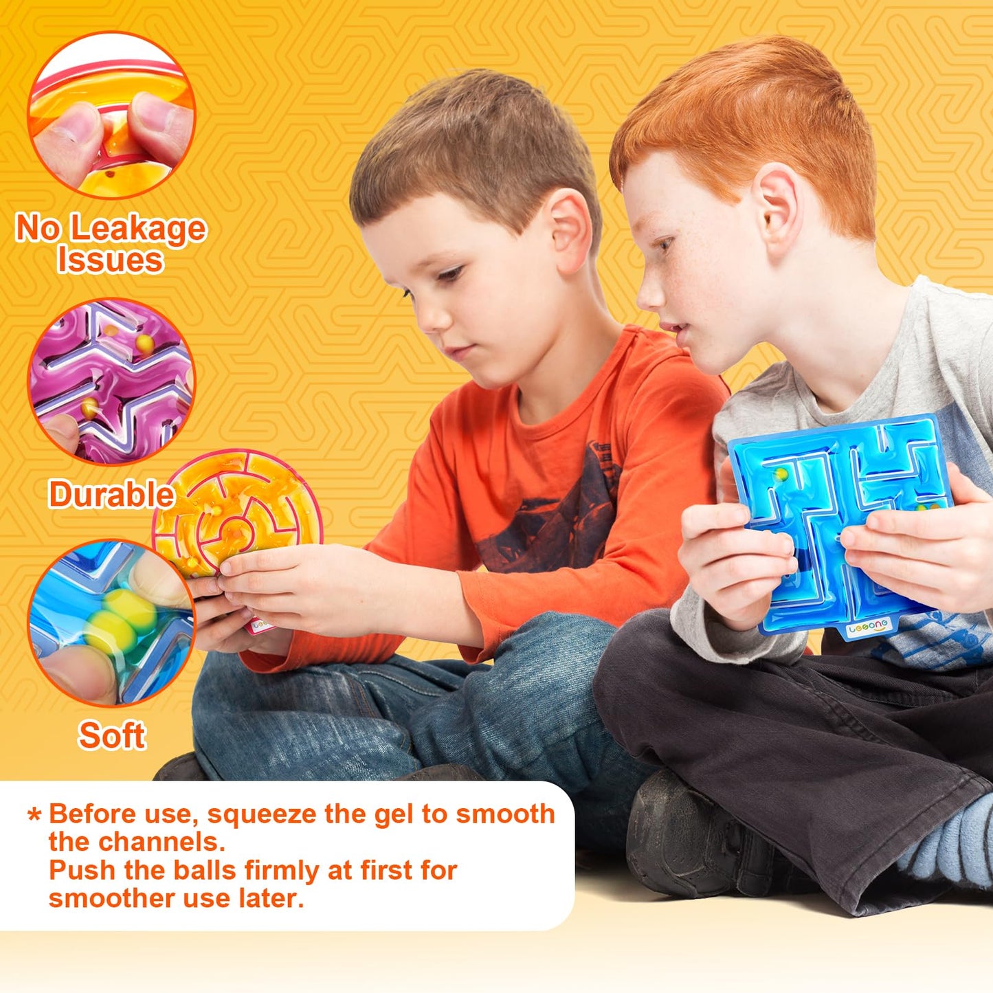 Squishy Toys Sensory Fidget Toys for Kids: 4 Pack Maze Sensory Toys for Autism - Sensory Fidget Toys with Filled Goo for Calming Down Classroom