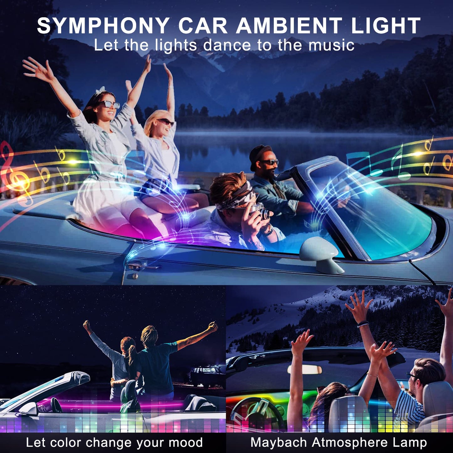 Tesla Model 3/Y/S/X Dreamcolor Acrylic Interior Car LED Strip Light with USB/Type C, 10 in 1 with 175 inches 600 LEDs Tesla Ambient Lighting Kits, Sound Active Function Neon Tesla Accessories
