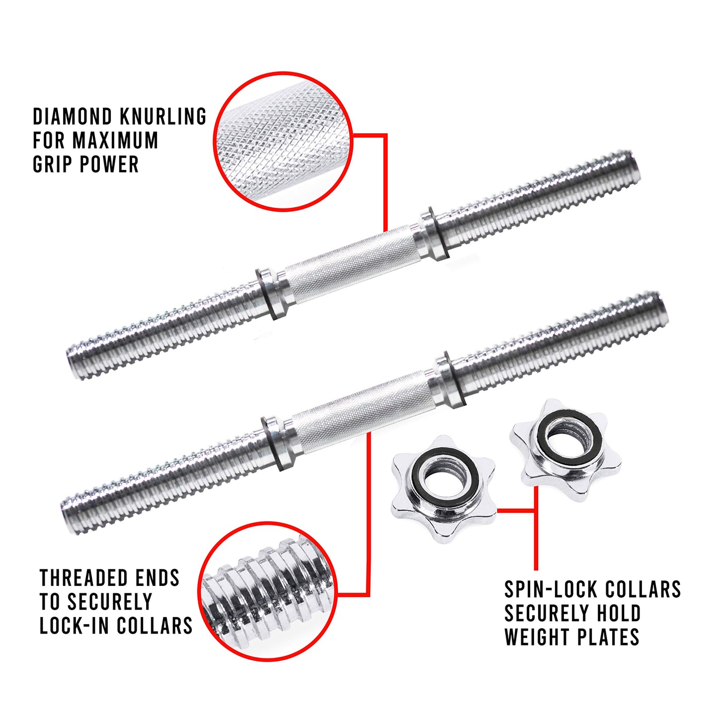 CAP Barbell 52.5-Pound Adjustable Dumbbell Weight (Pair), chrome finish